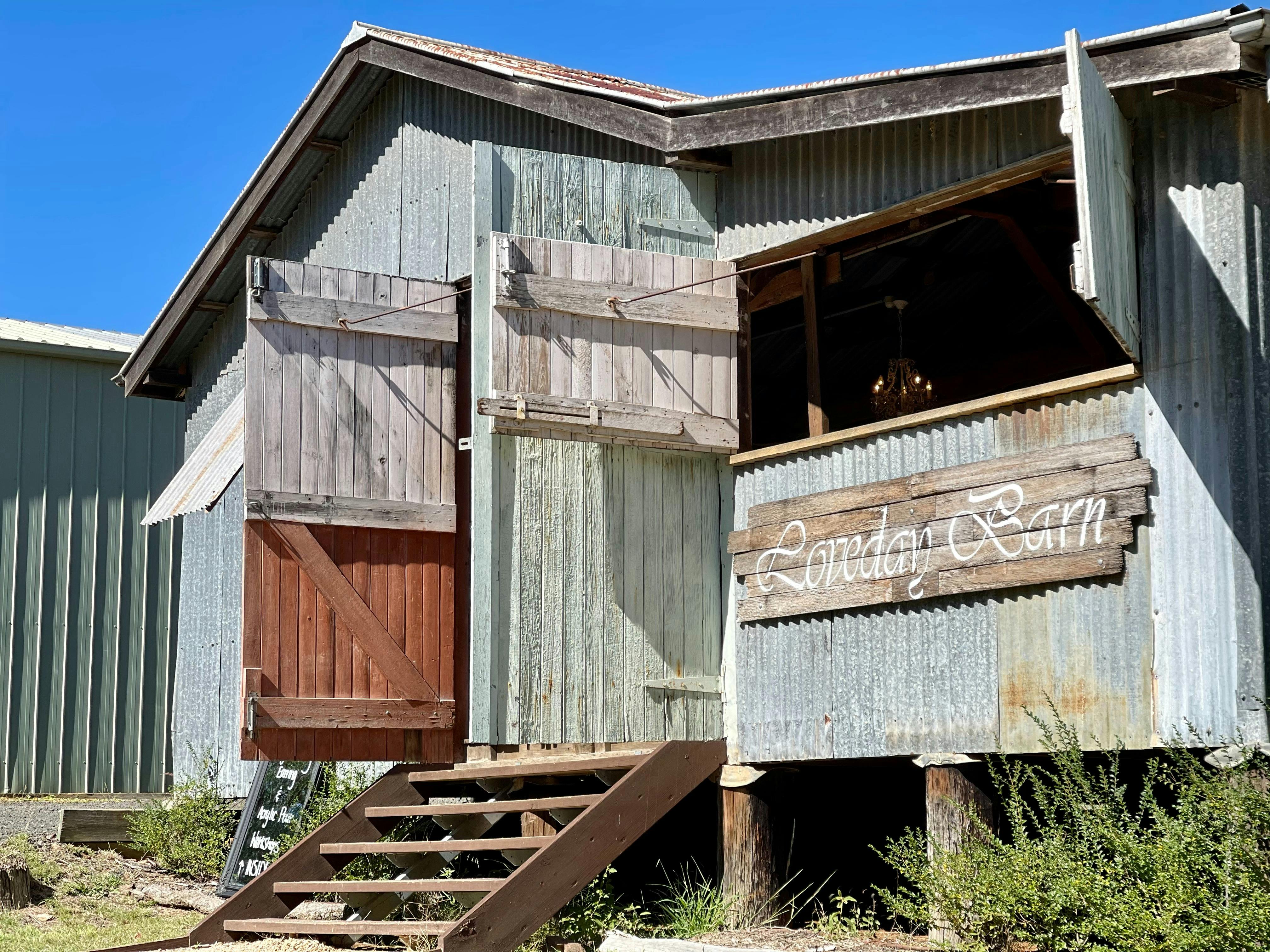 Make use of the camp kitchen in our historic Loveday Barn