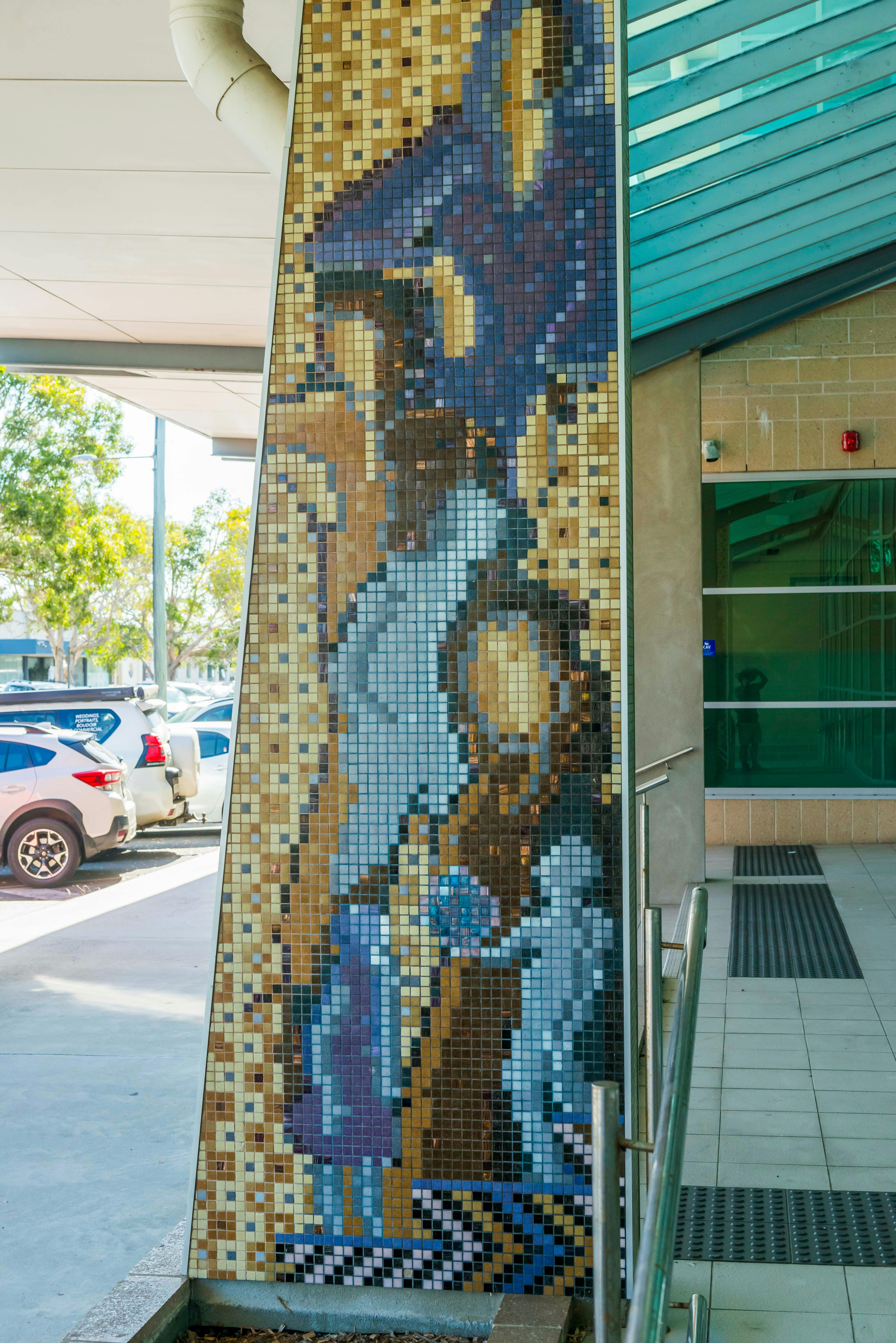 mosaic tiles on a pillar