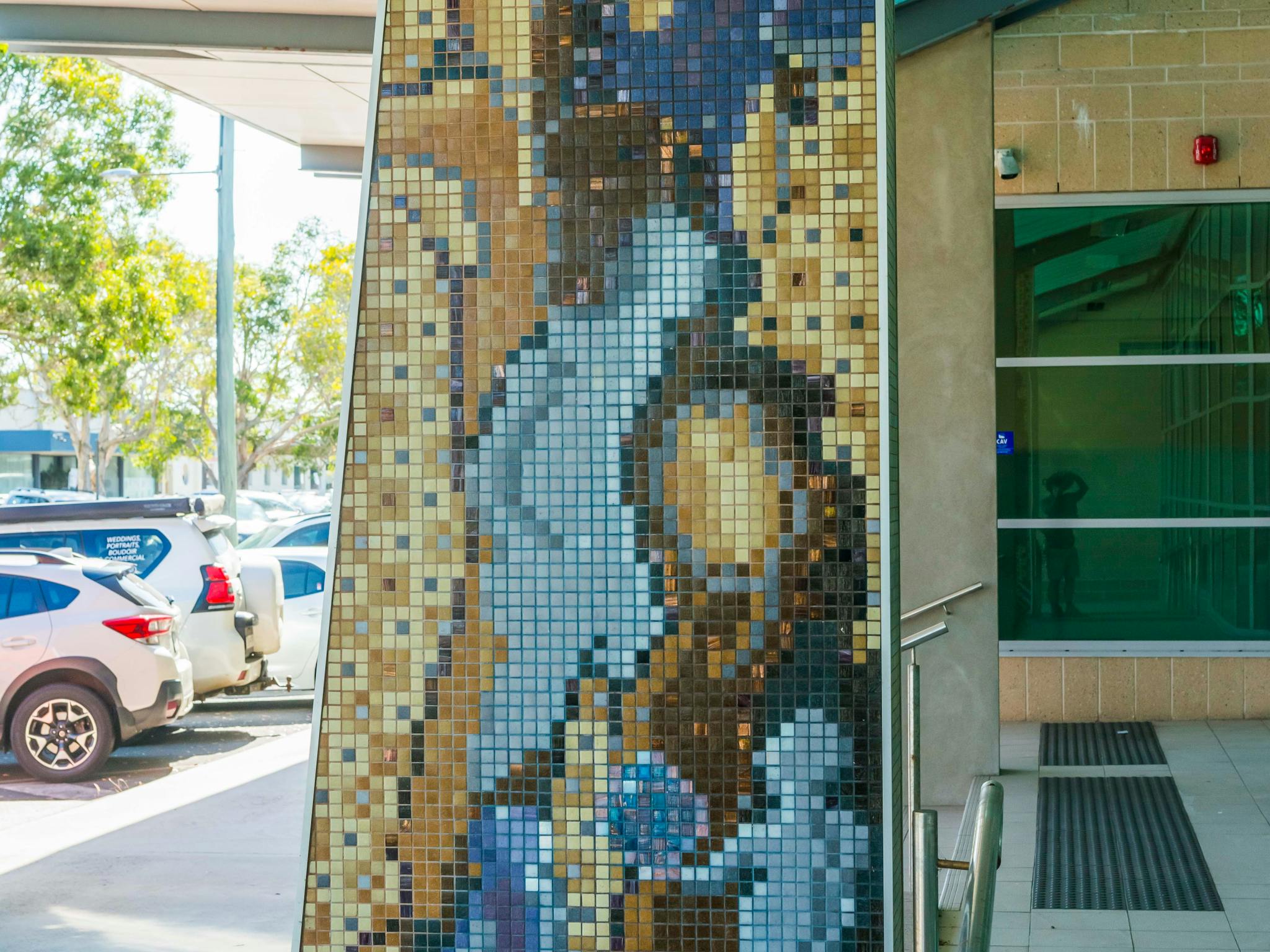 mosaic tiles on a pillar