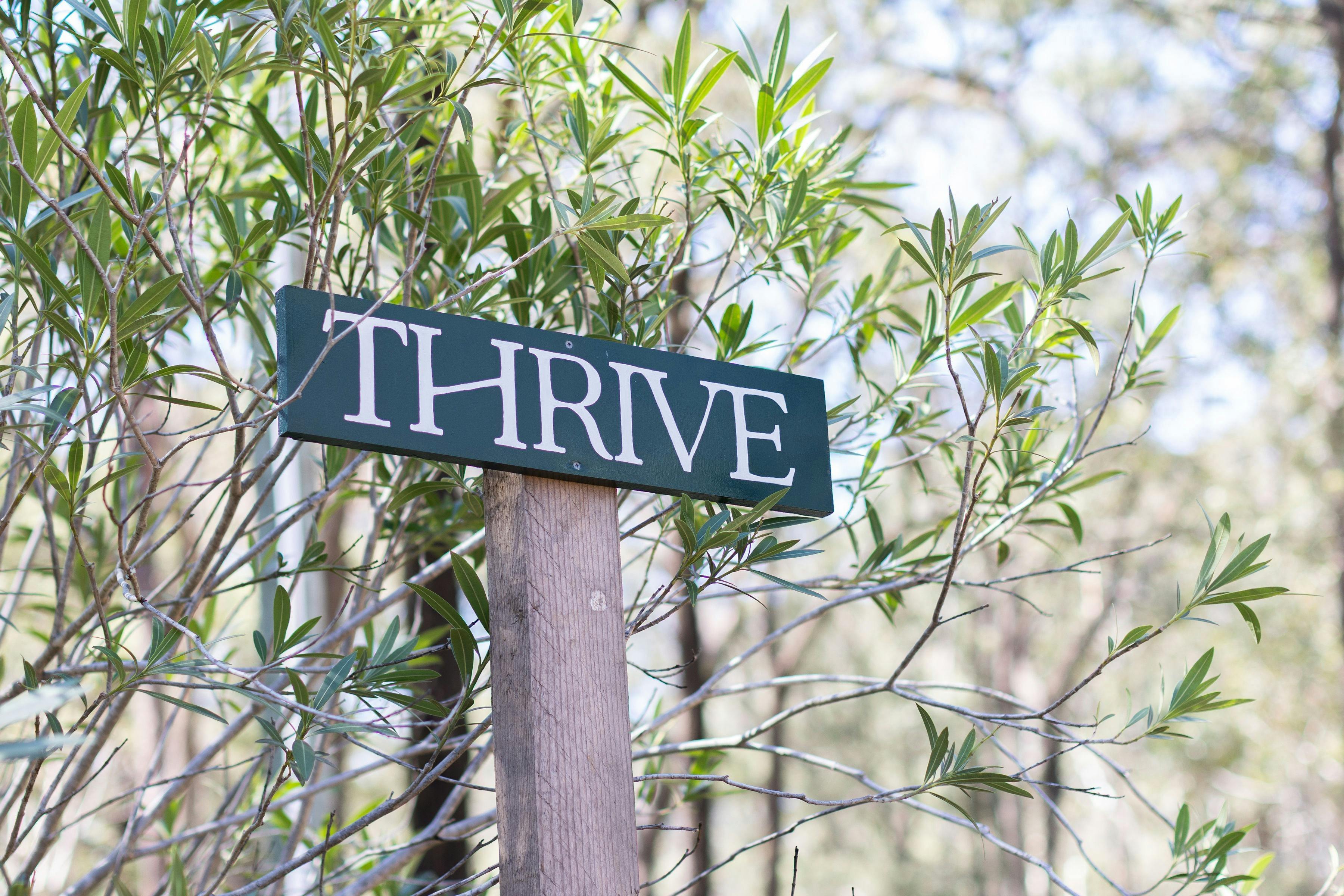 A sign to Thrive!