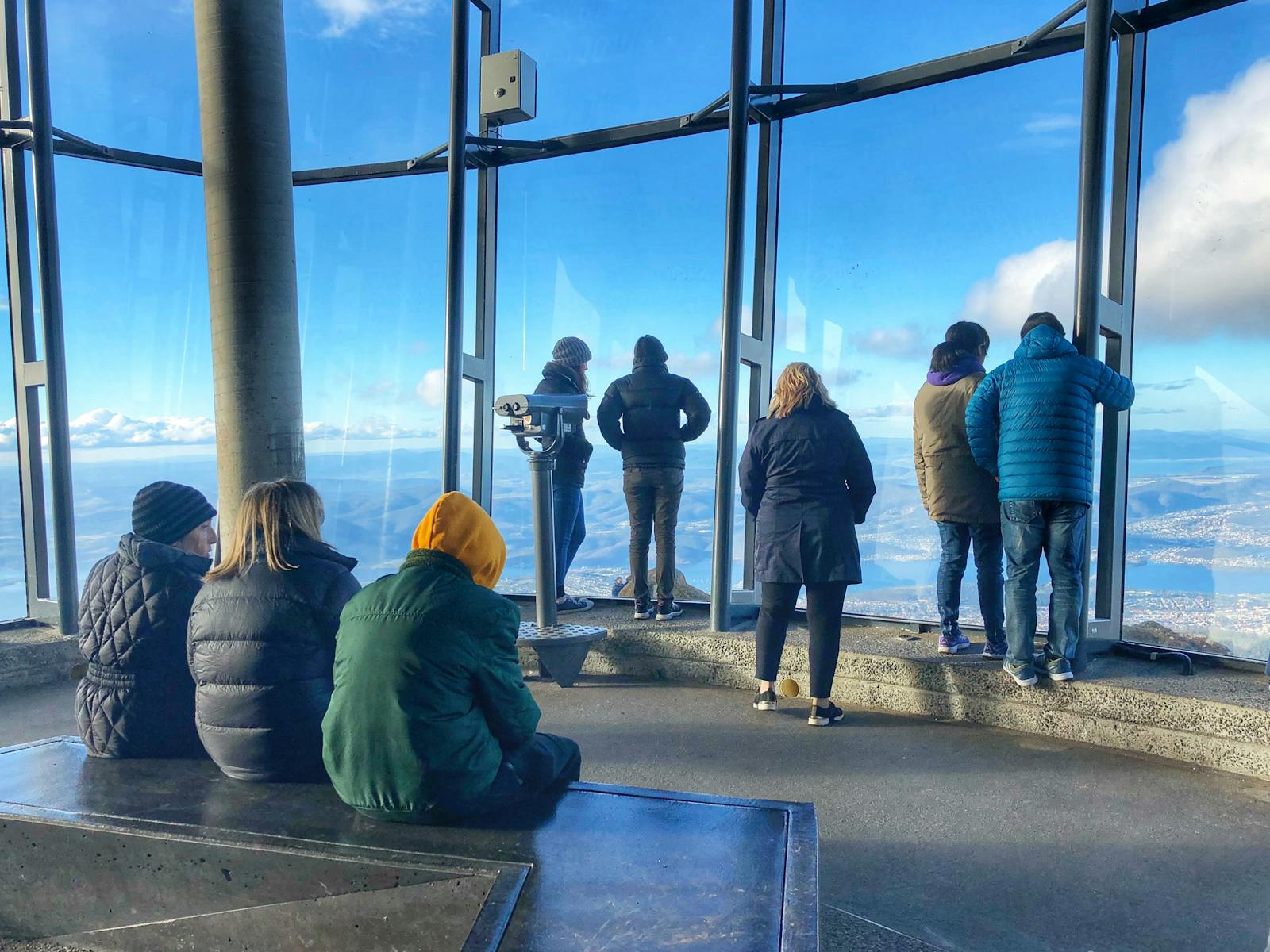 Views from inside the Observatory on the summit