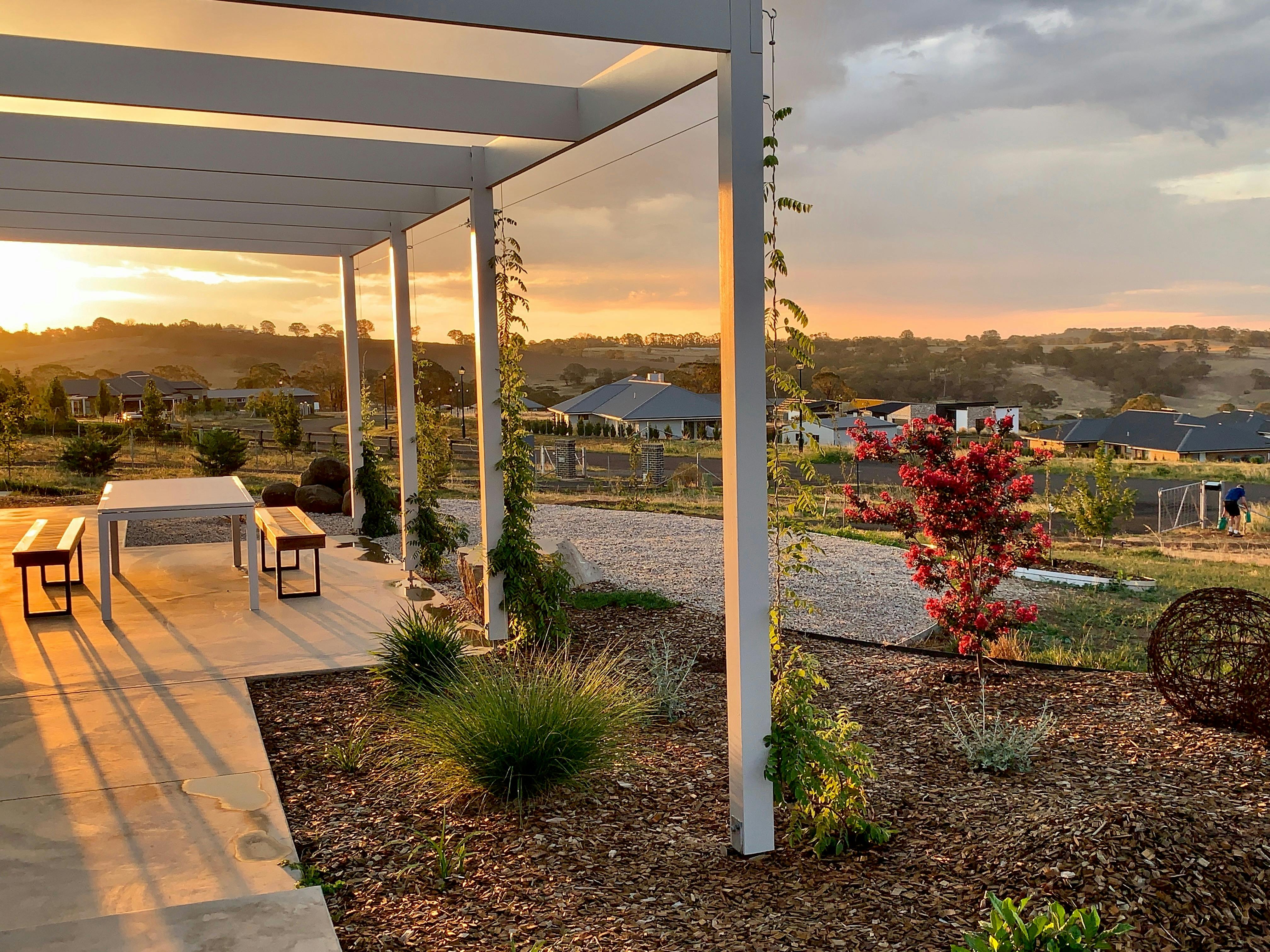 Beautiful rural views from the outdoor dining area