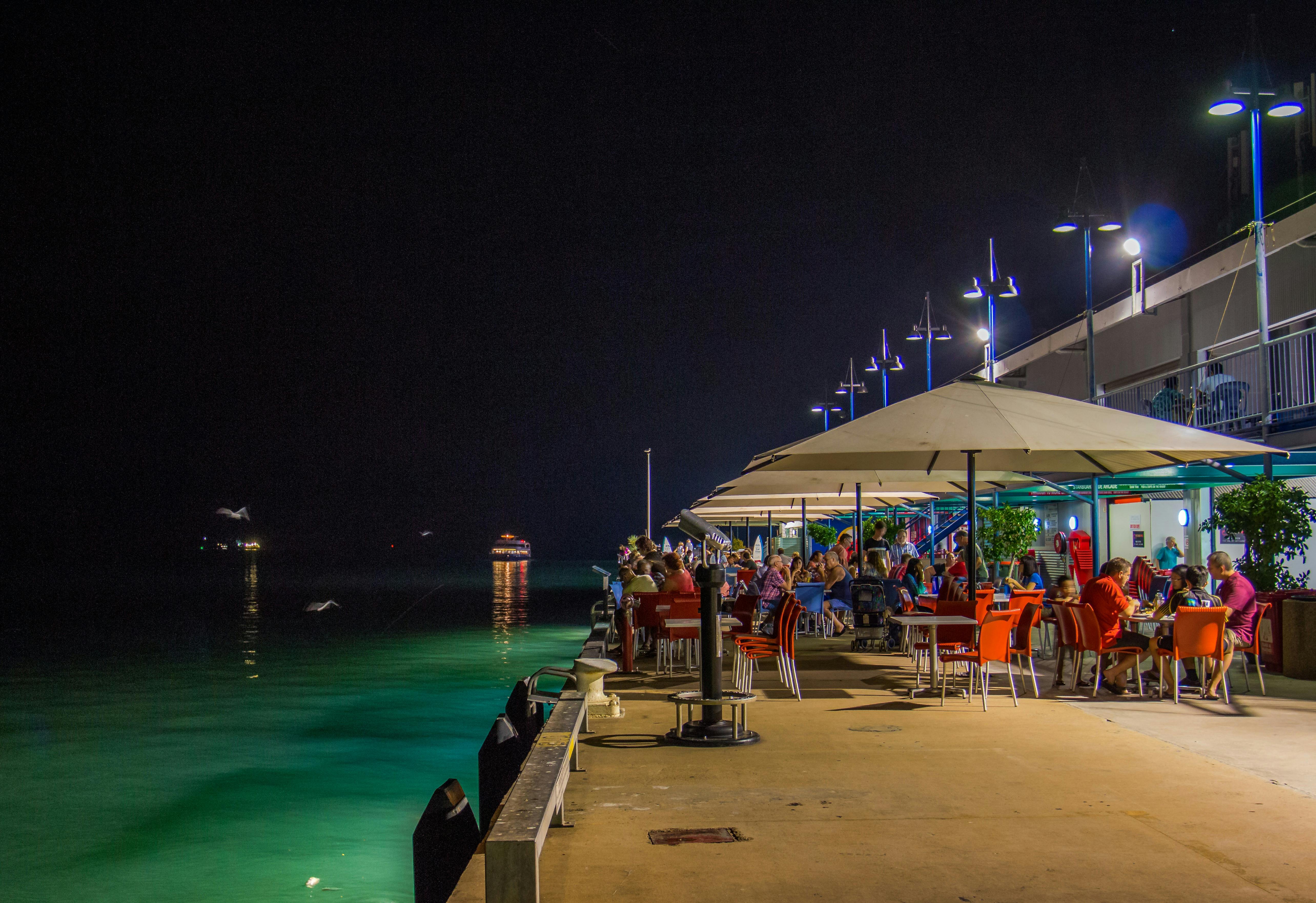 Alfresco dining at Stokes Hill Wharf