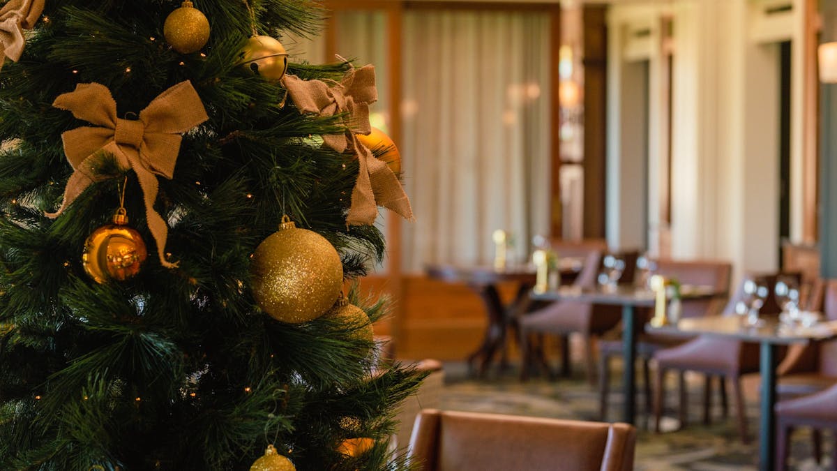 Christmas tree decoration at Homage Restaurant
