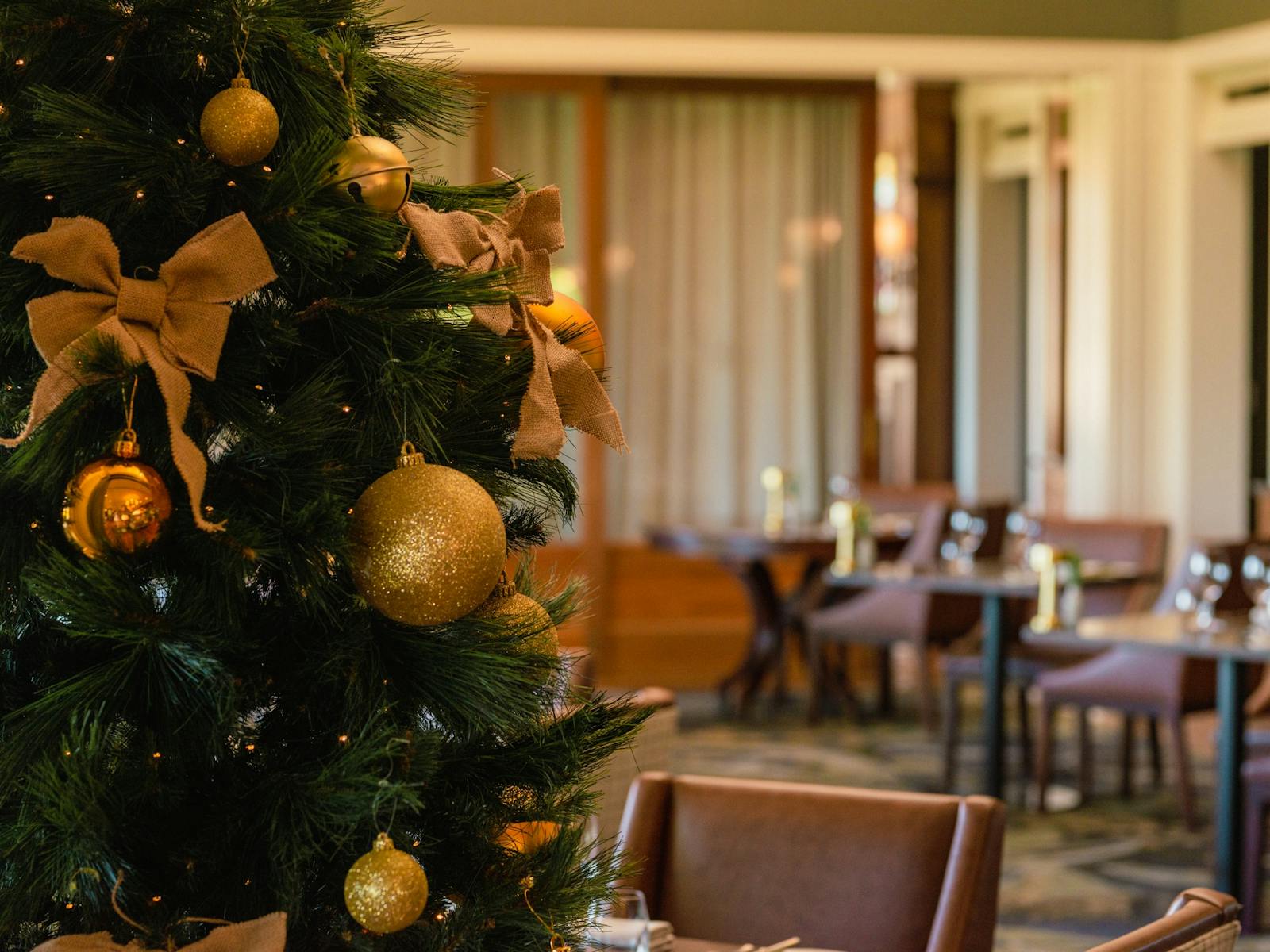 Christmas tree decoration at Homage Restaurant Christmas tree decoration at Homage Restaurant