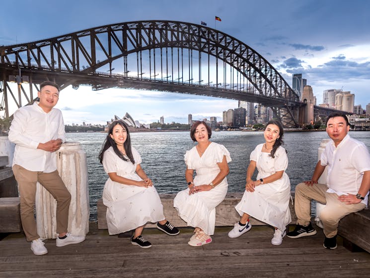 Family group with Harbour Bridge background