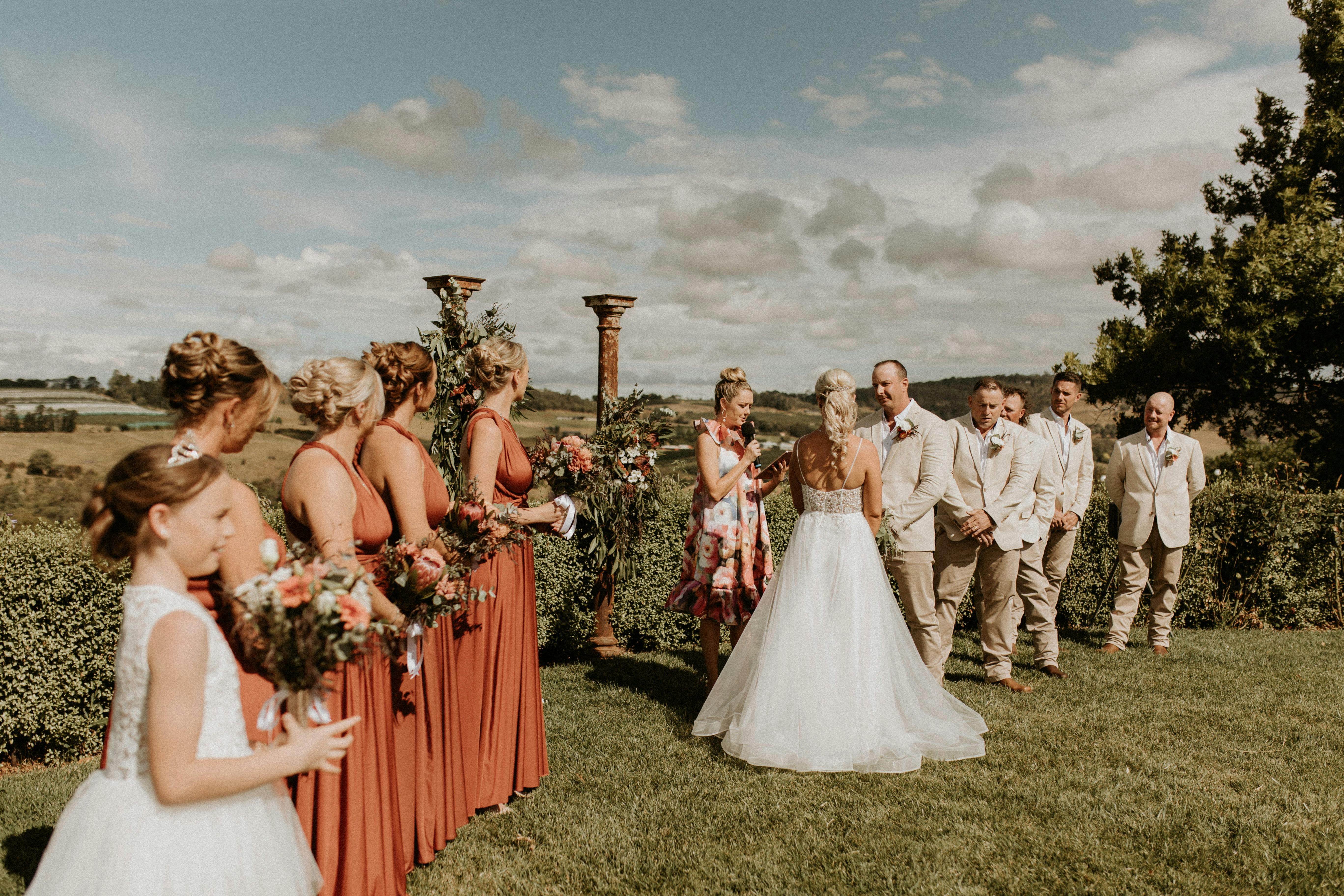 Romantic ceremony in the Rose Garden