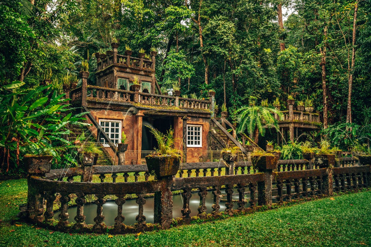 The castle that Jose Paronella built set within the tropical rainforest setting