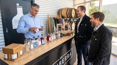 two men do a tasting of gin.