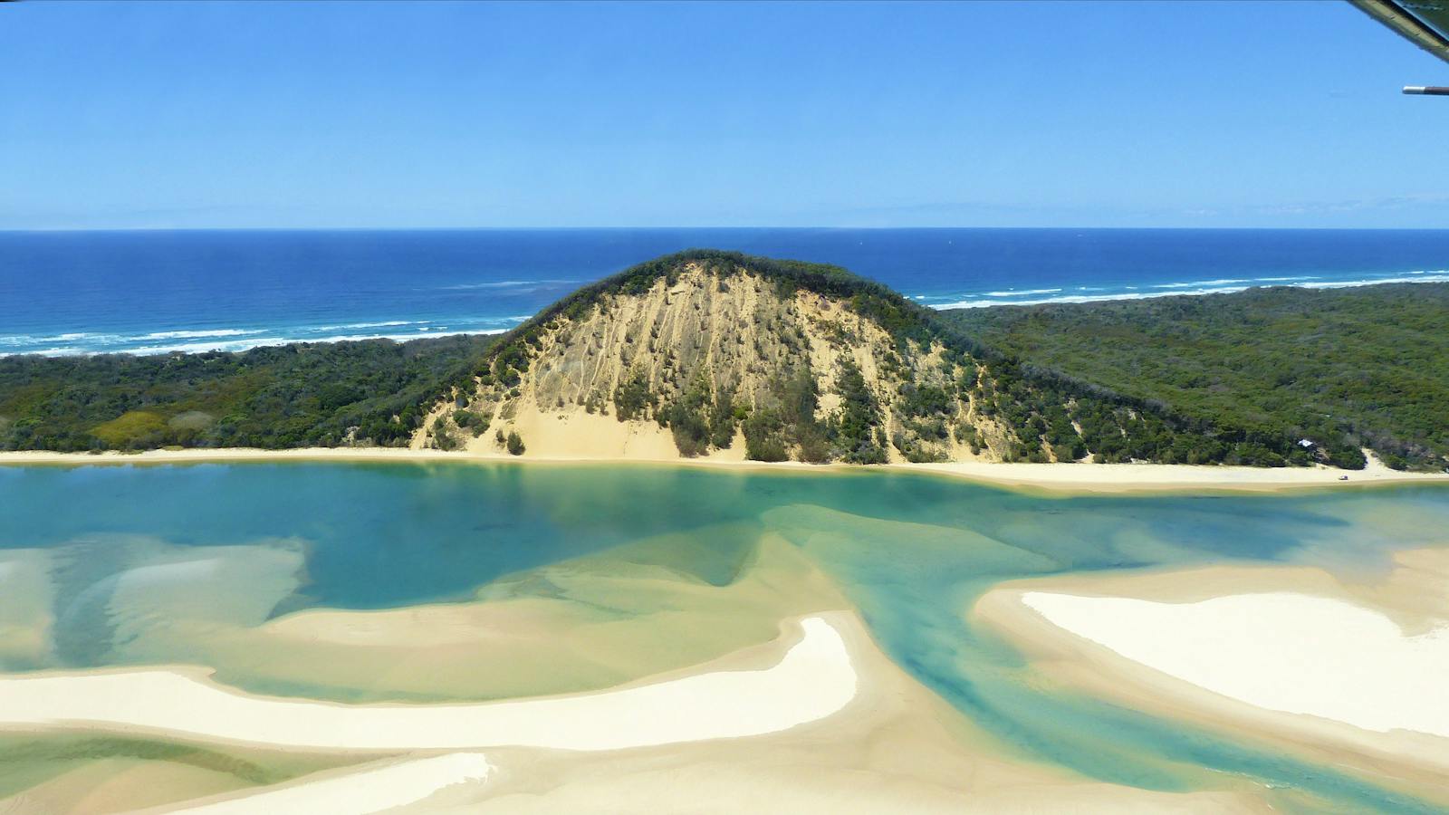 Sand hills at Double Island Point from Paradise Seaplanes