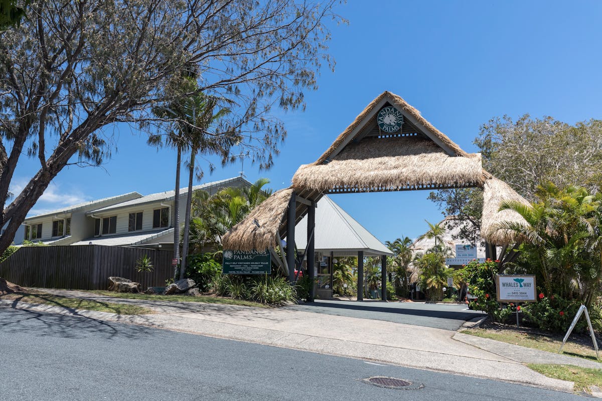 Front entrance of resort