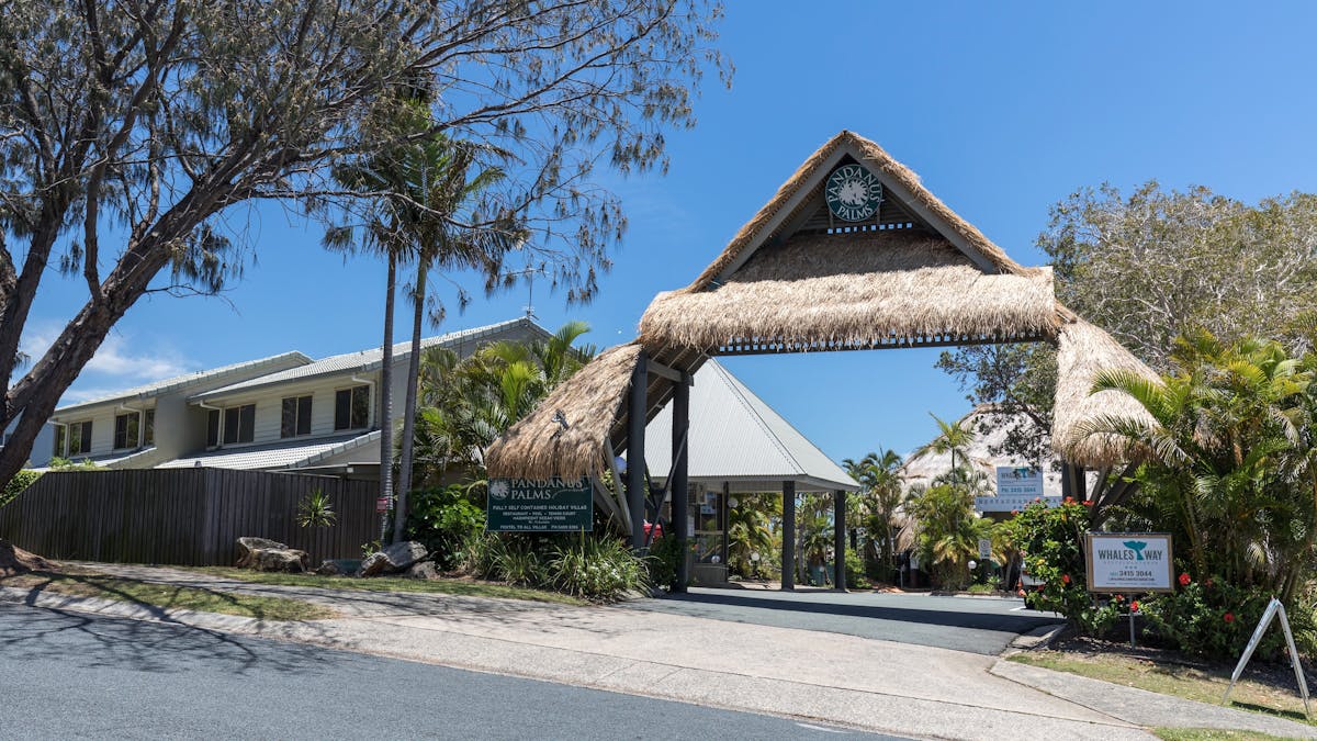 Front entrance of resort
