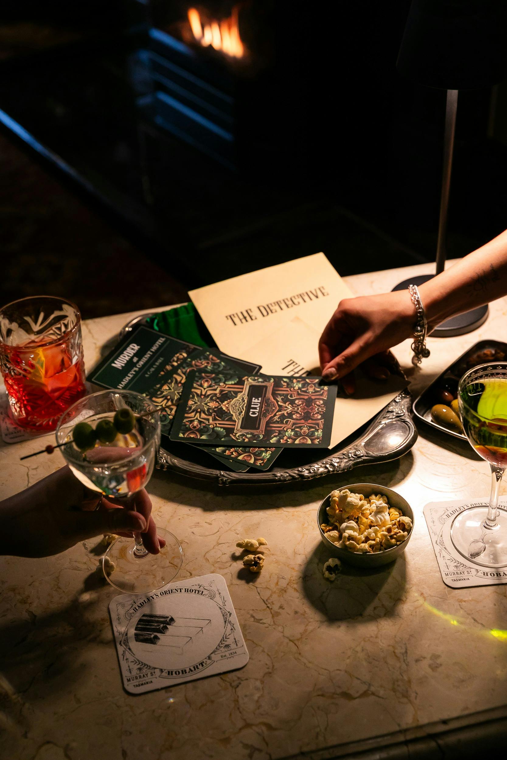 Murder Mystery Game played in the Art Bar at Hadley's