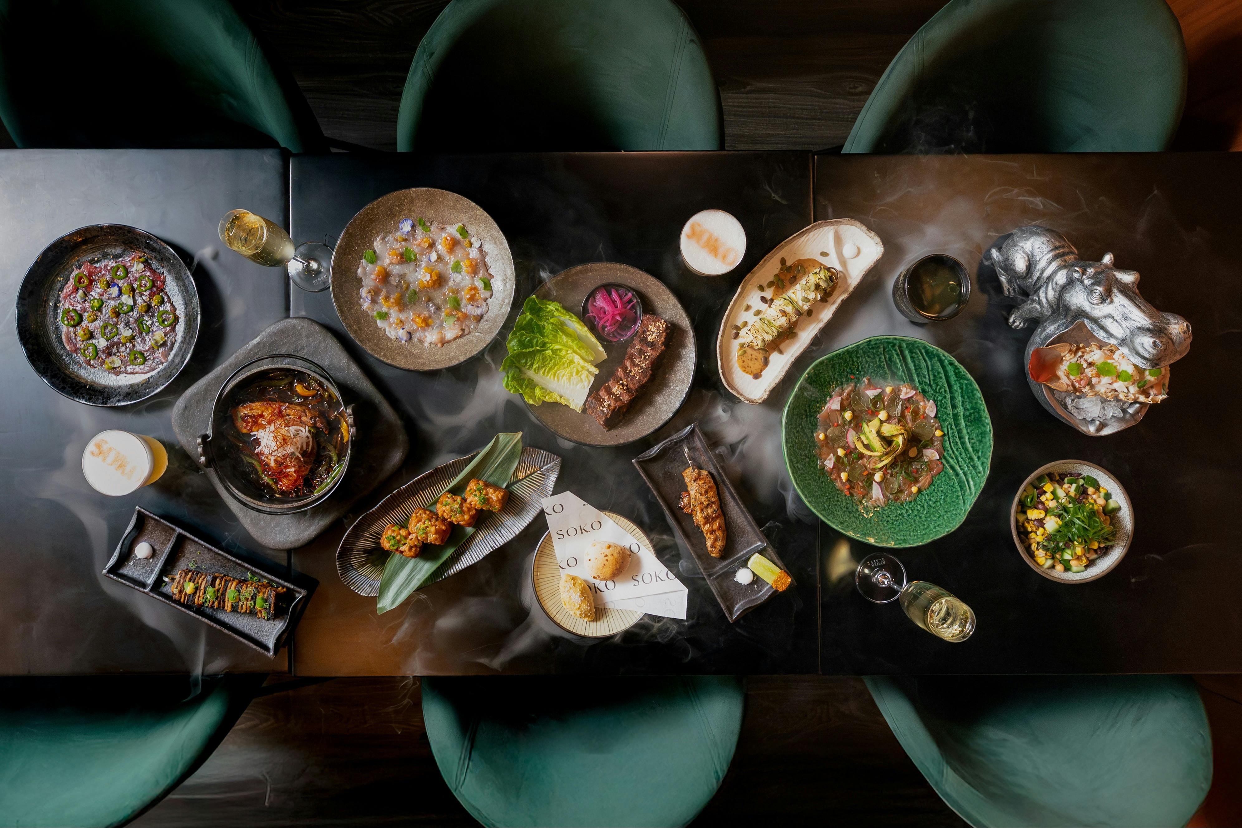 A selection of dishes from Soko's a la carte menu