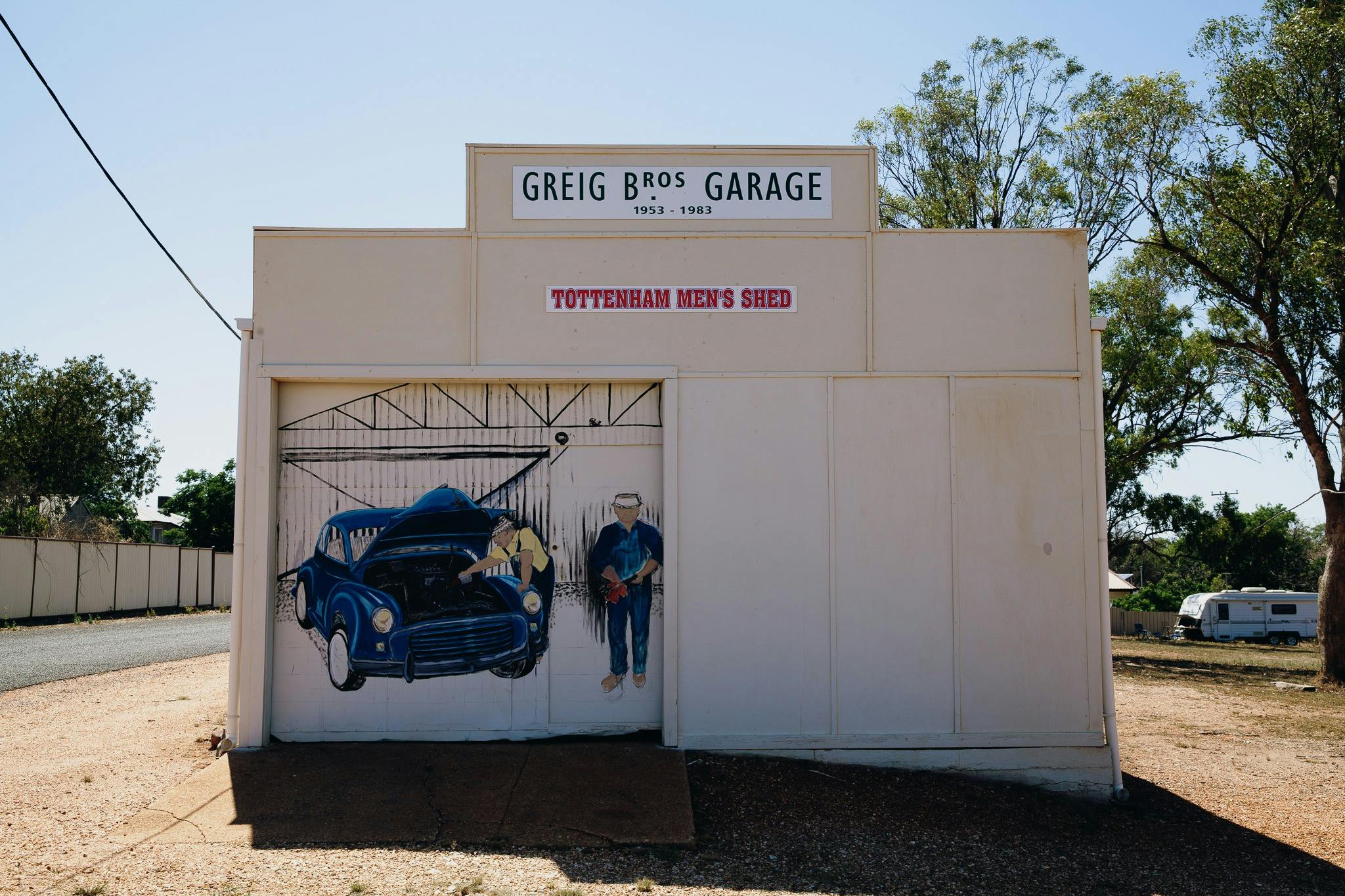 Greig Bros Garage  becomes an artist's canvas