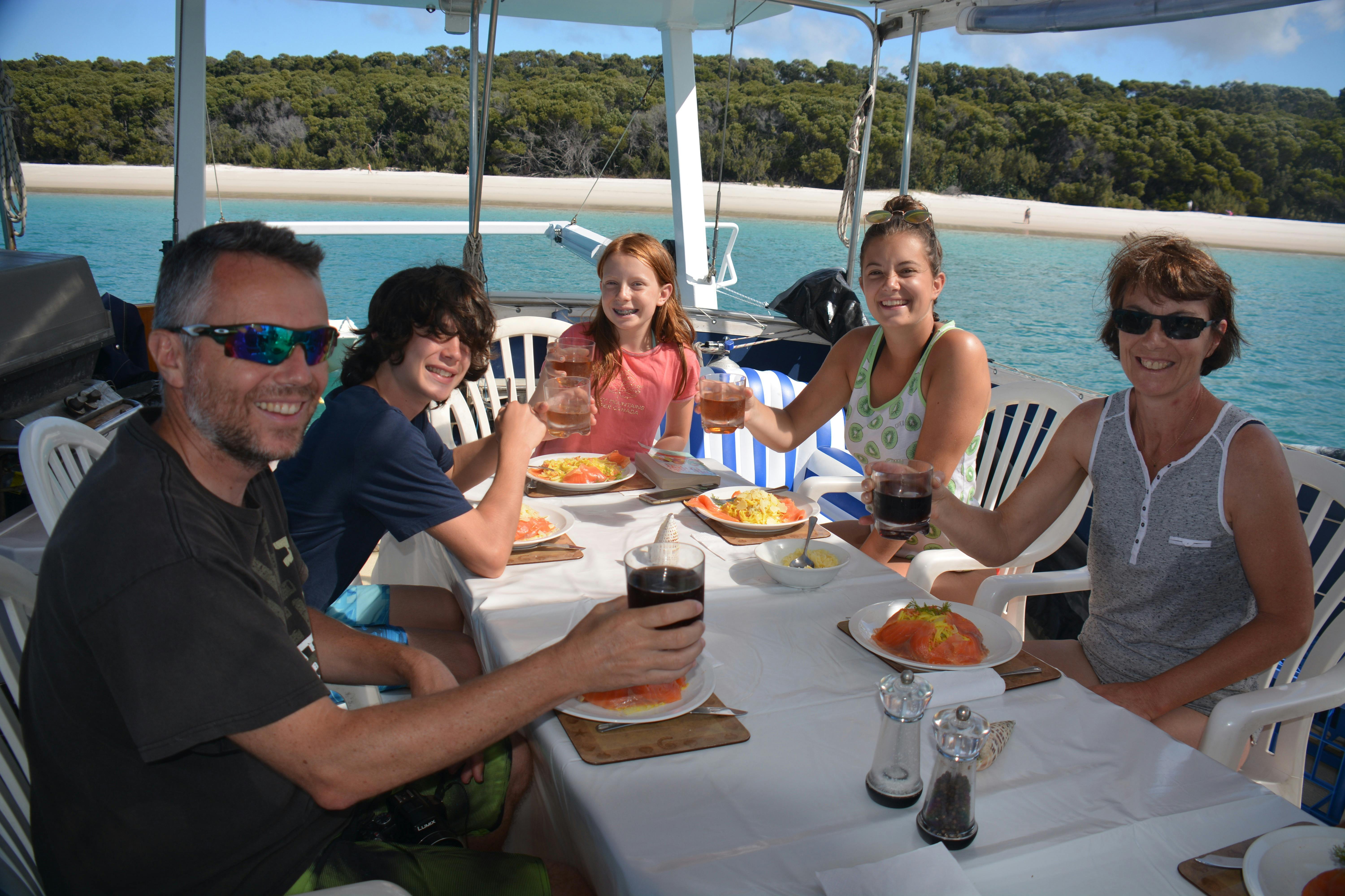 Saffron Angel Hair pasta and smoked salmon at Whitehaven Beach