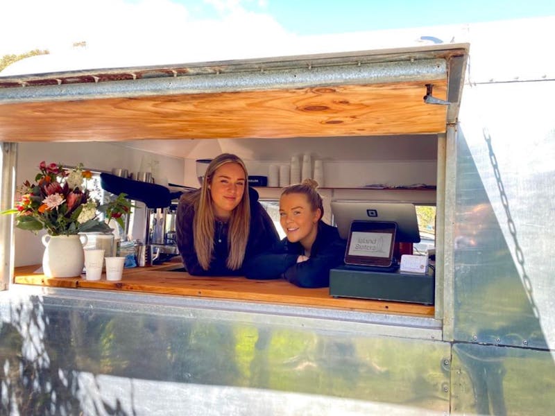 2 girls in the coffee van