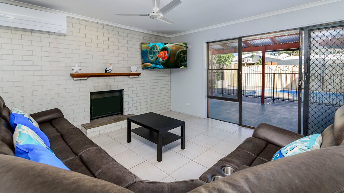 Lounge area overlooking pool Lounge area overlooking pool