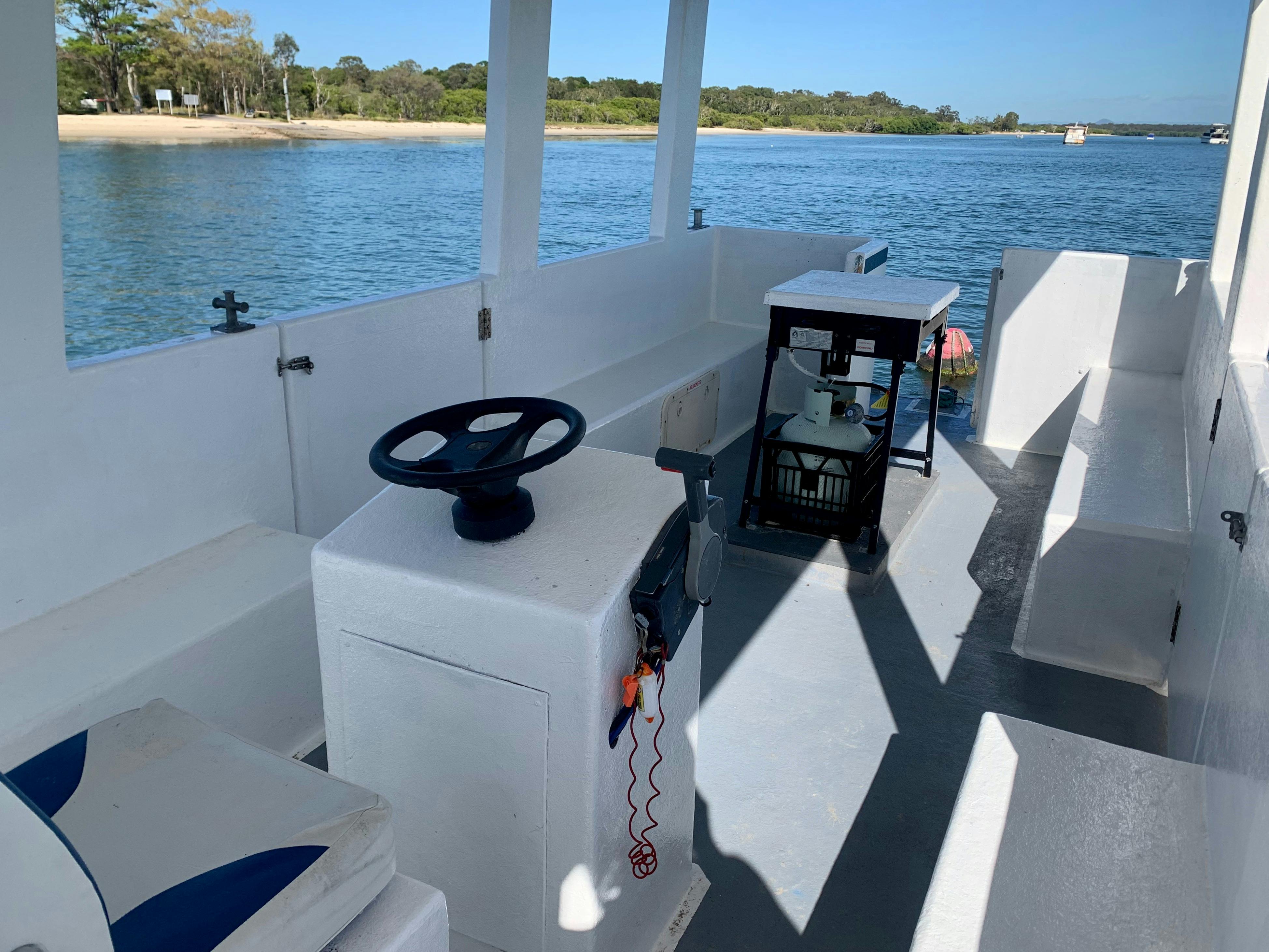 Bribie Beach Shack BBQ boat inside