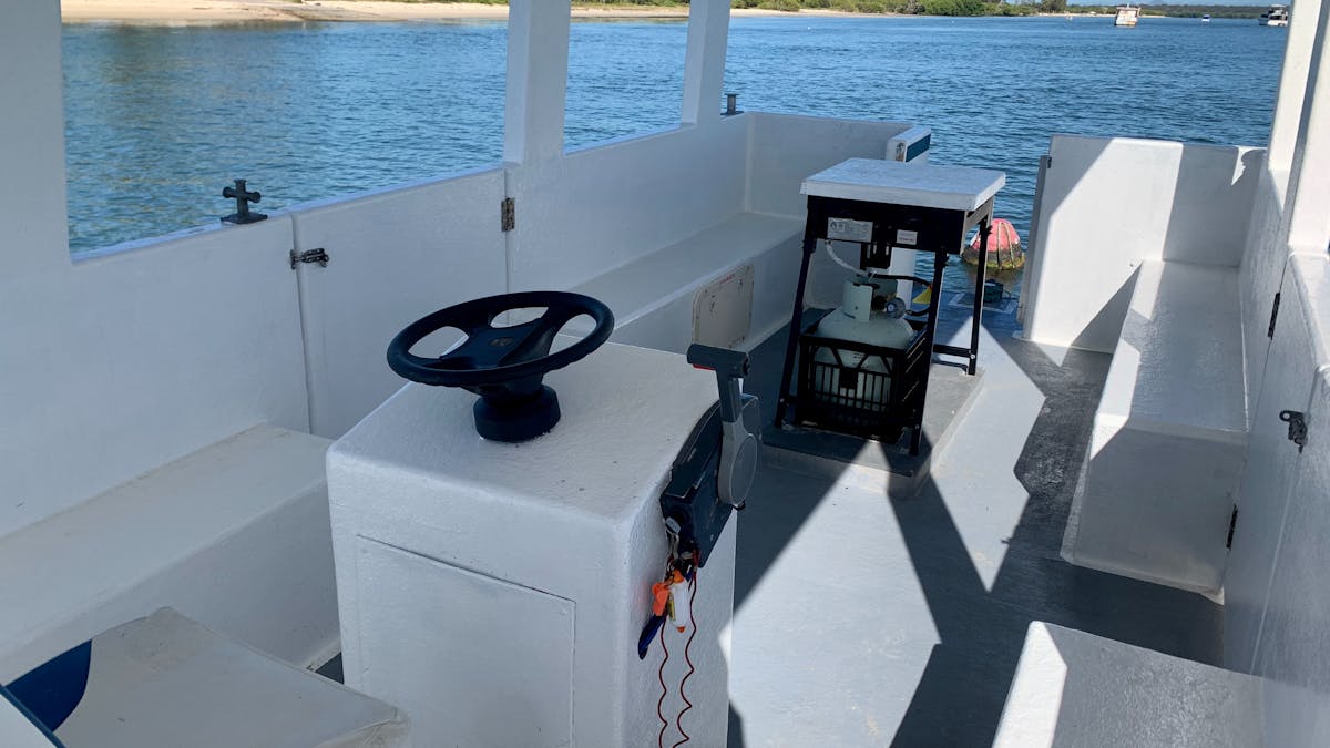 Bribie Beach Shack BBQ boat inside