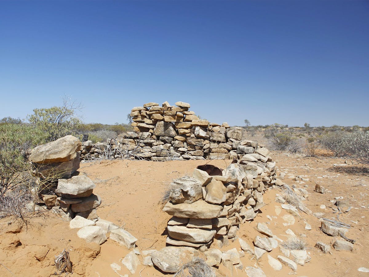 Ruins of rock walls on sandy dune. Ruins of rock walls on sandy dune.