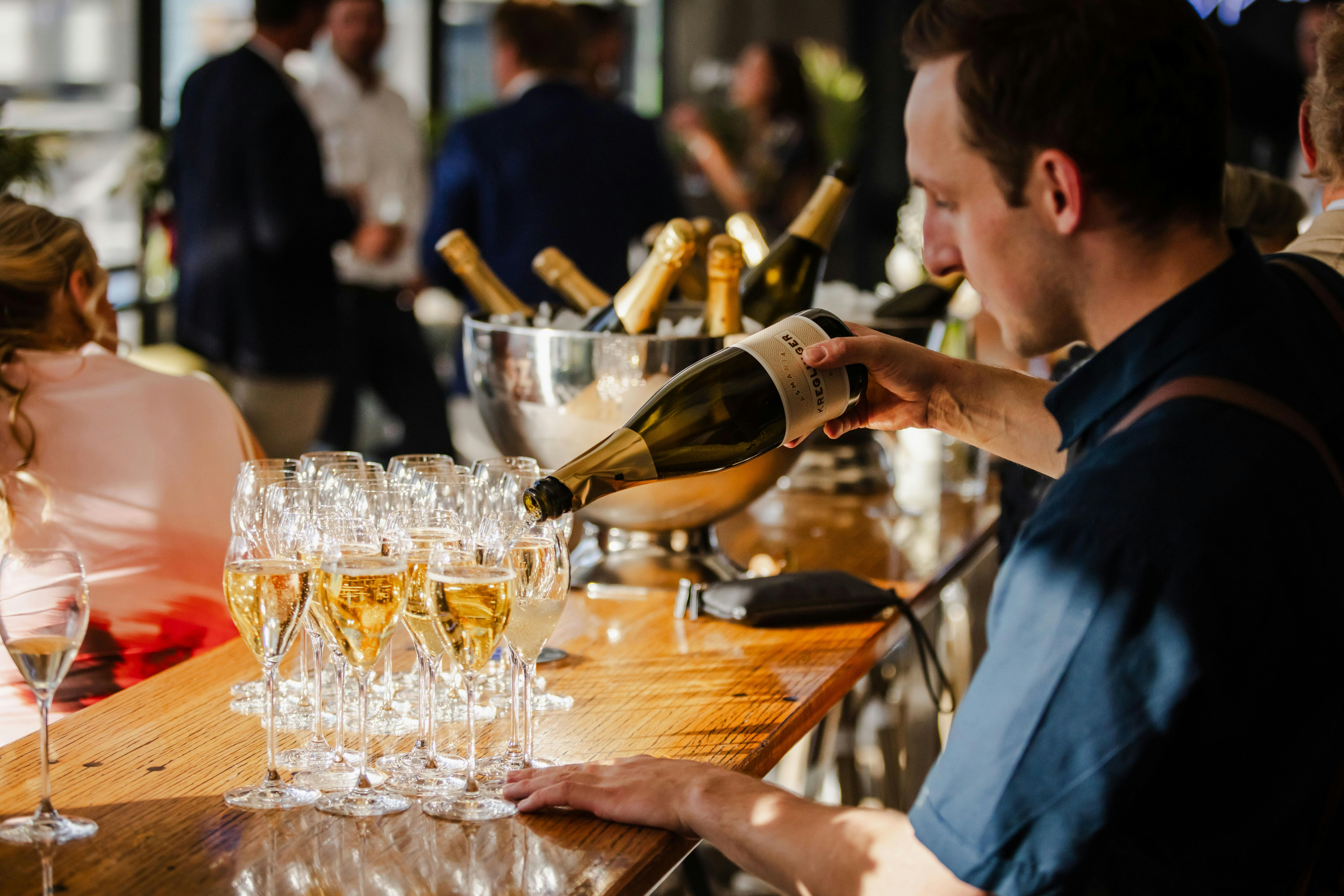 Celebrating on new years eve with sparkling at Mudbar Restaurant in Launceston