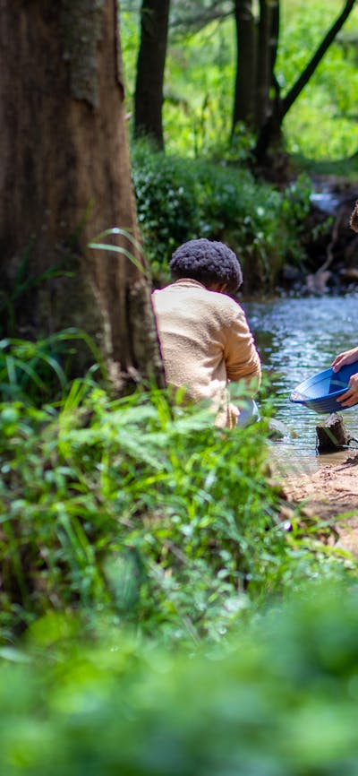 Gold panning at Araluen Creek