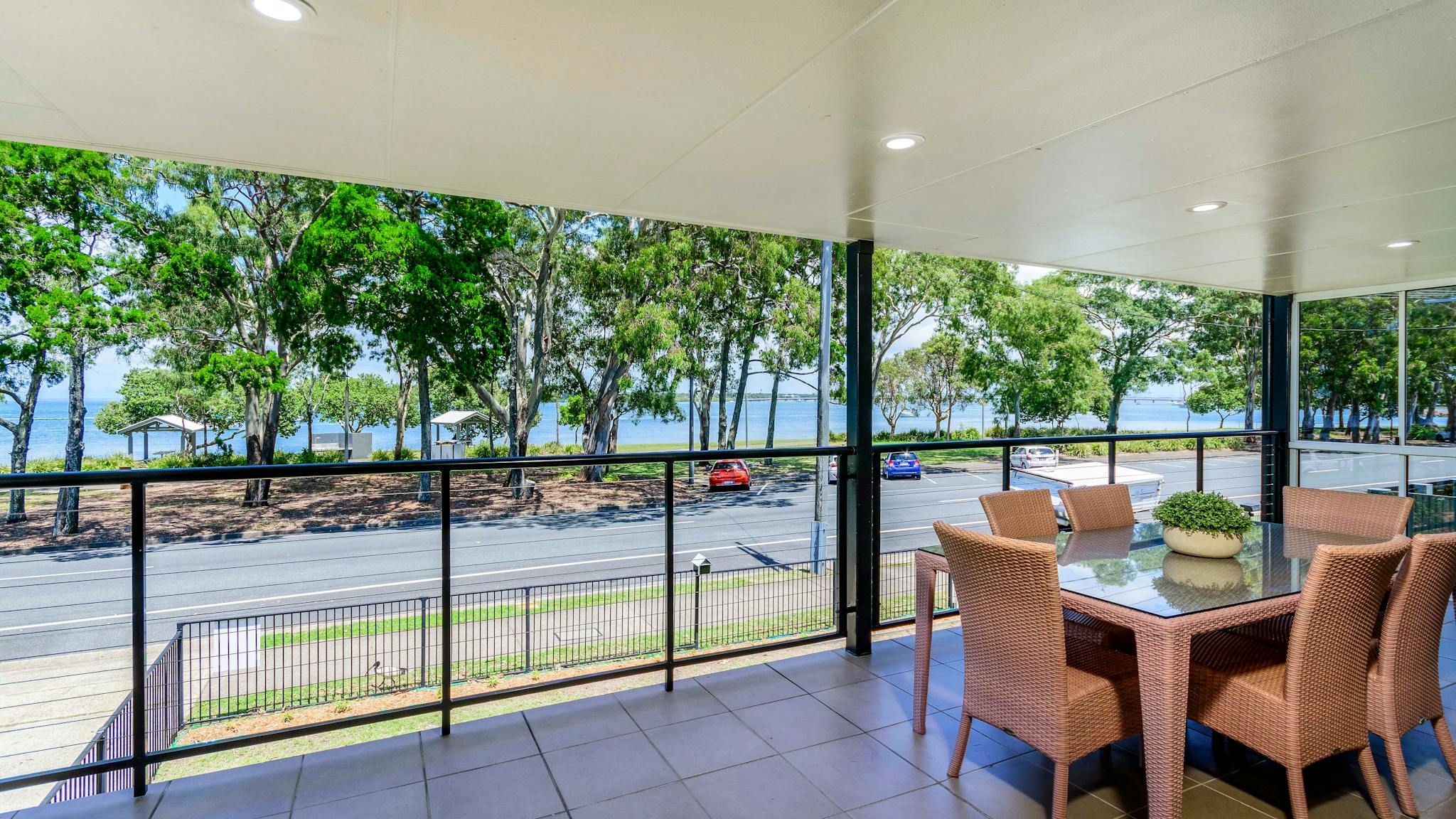 Balcony overlooking water Balcony overlooking water