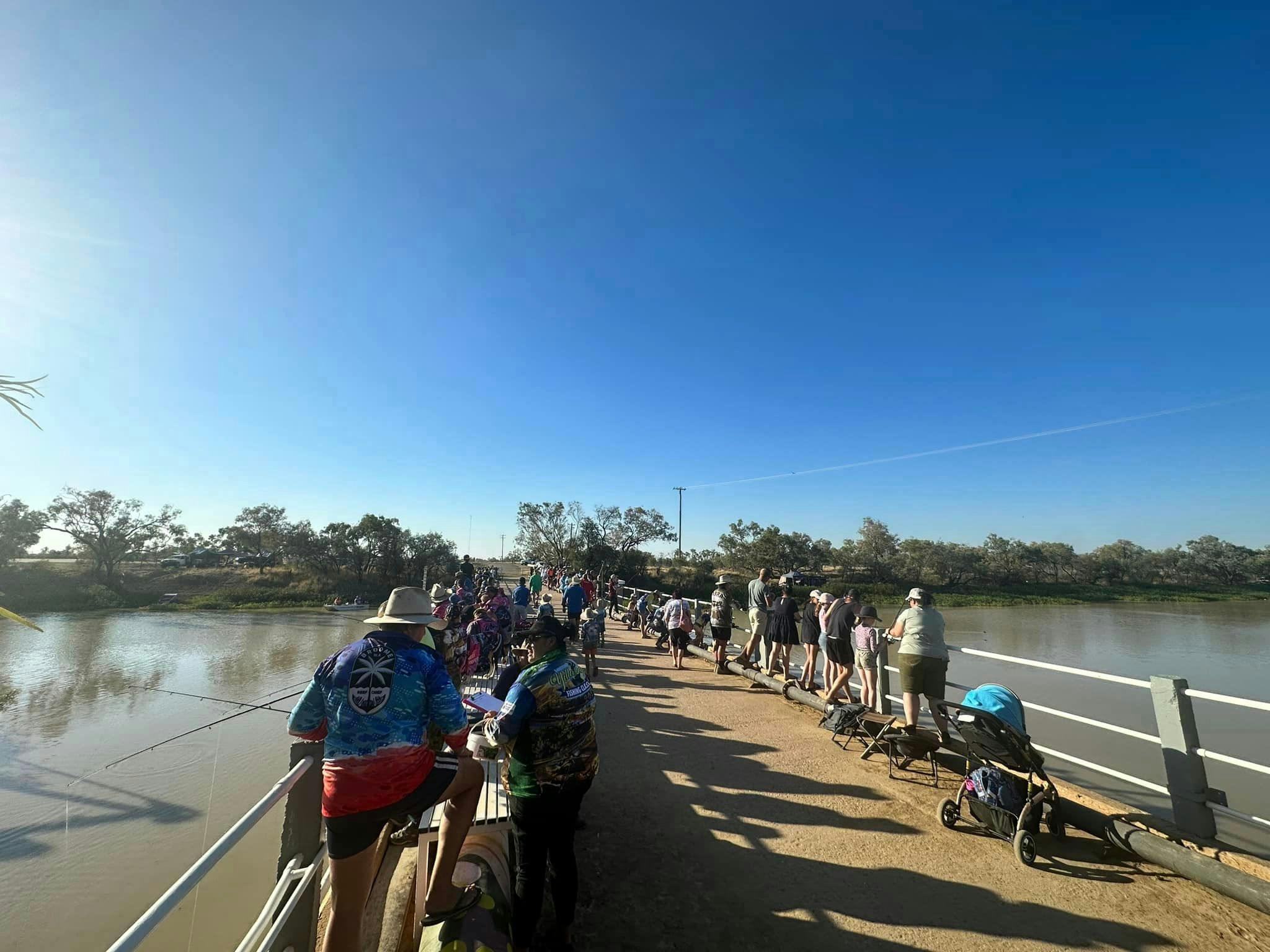 Fishing from the Thomson River Bridge Fishing from the Thomson River Bridge