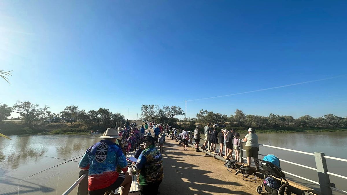 Fishing from the Thomson River Bridge