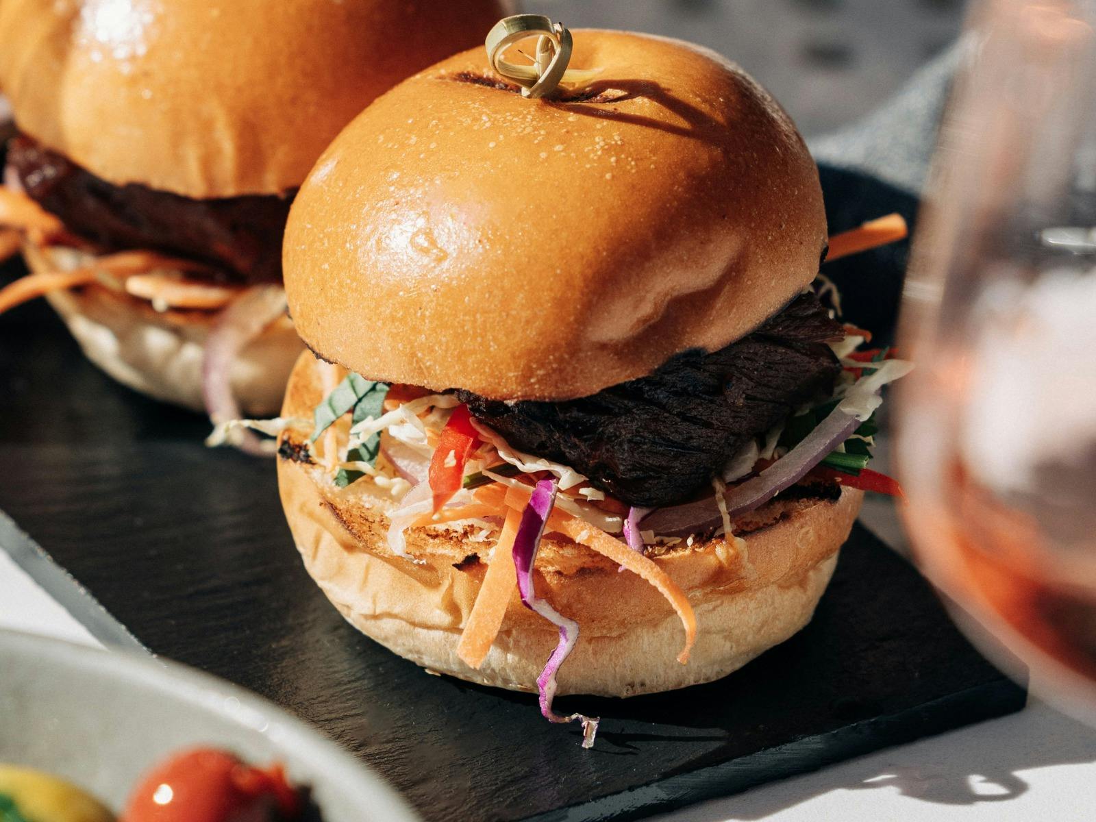 Burger Sliders with Wine