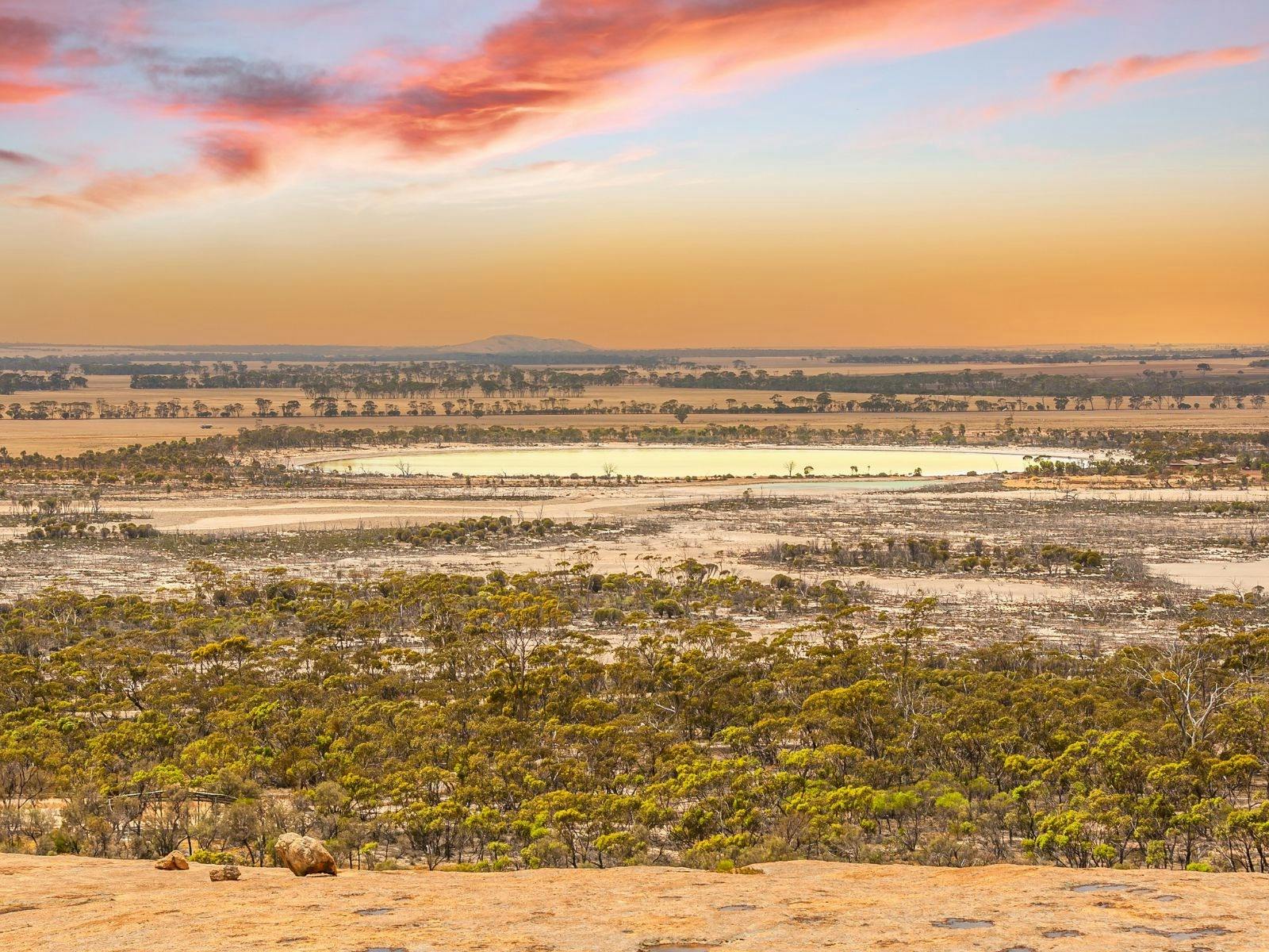 aerial view of salt lakes
