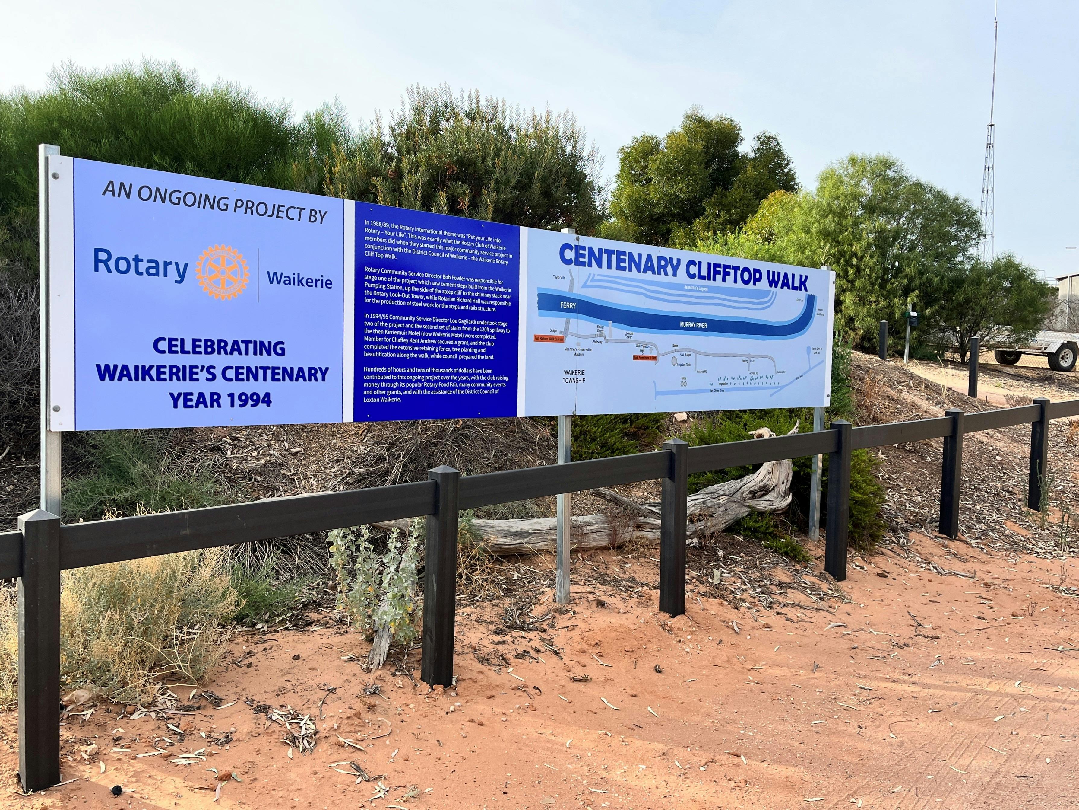 Signage at Waikerie Clifftop Walk