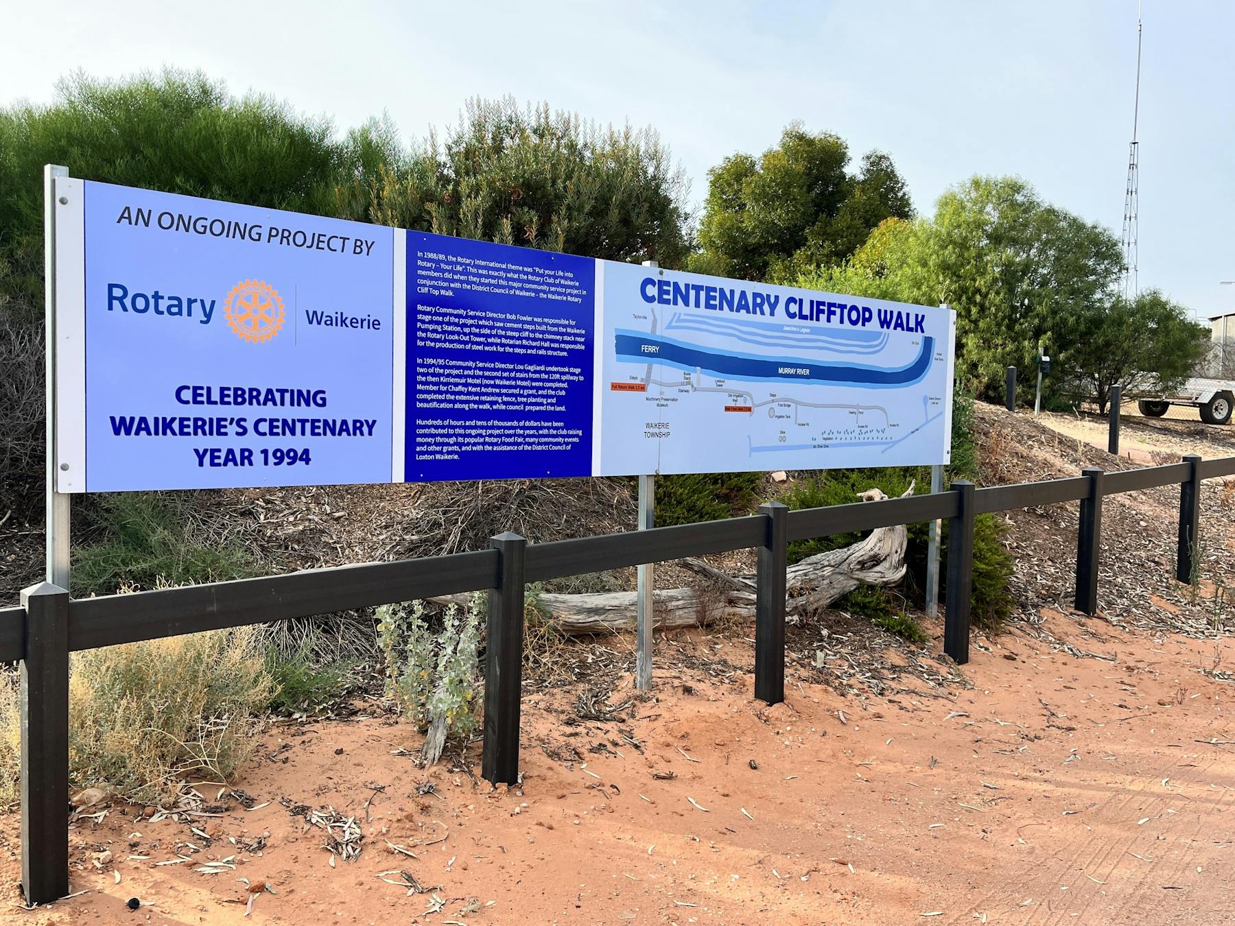 Signage at Waikerie Clifftop Walk