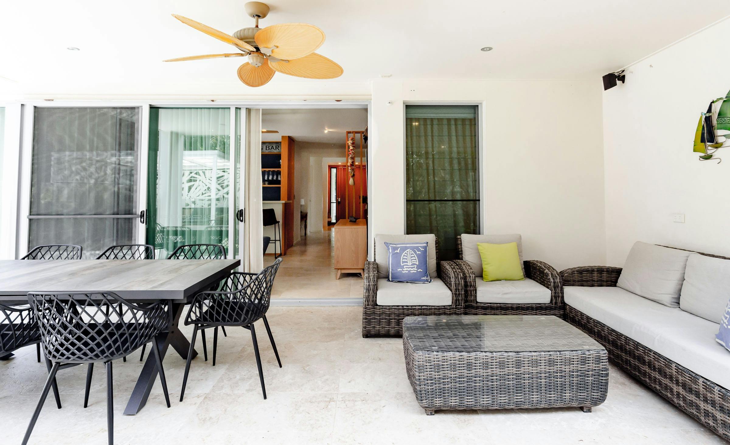 Downstairs outdoor entertaining