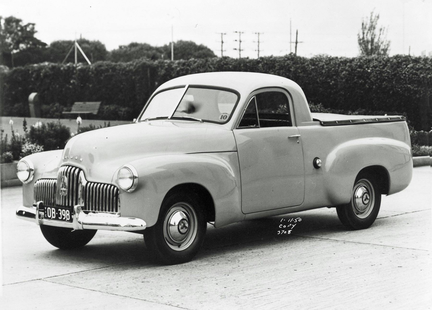 FJ Ute outside the factory at a Holden plant, 1953 GM Holden Ltd. BRG 213/28/2/14