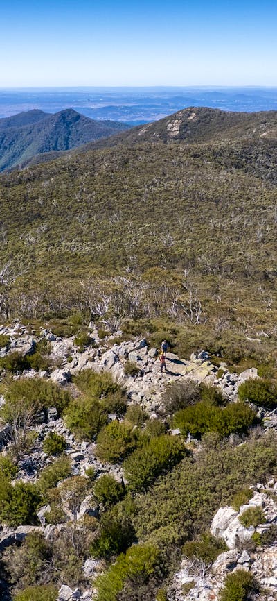 Drone shot at the top of the Tidbinbilla Range