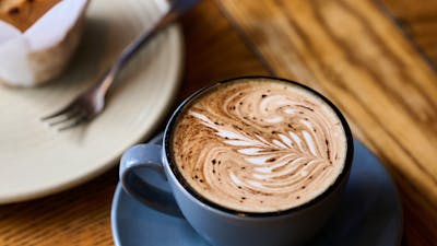 Coffee and cake close up