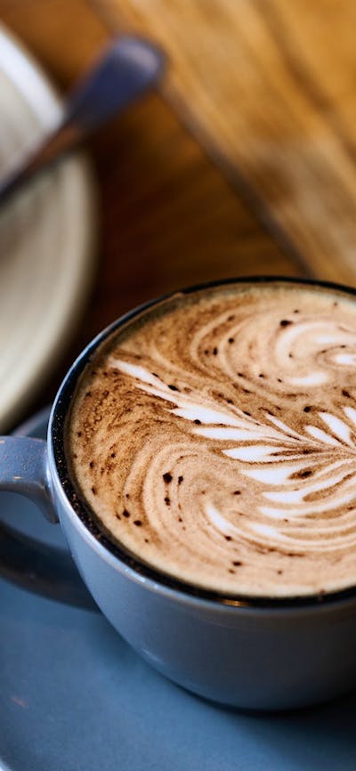 Coffee and cake close up
