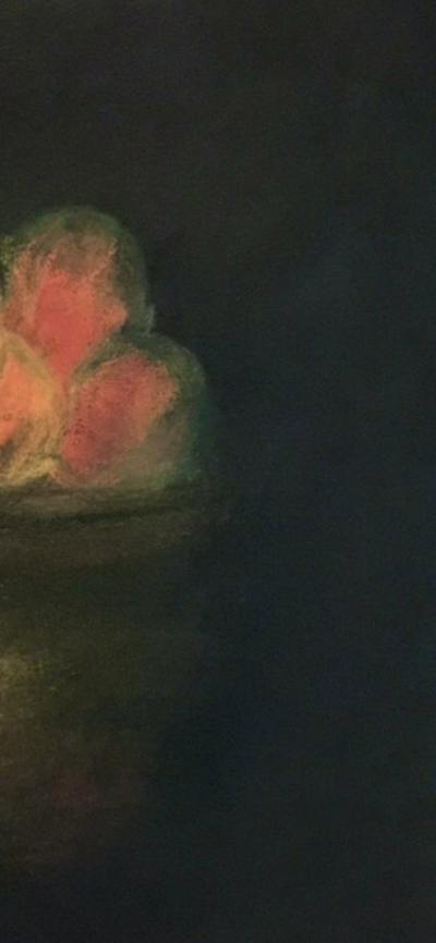 moody painting of blackening orange fruit