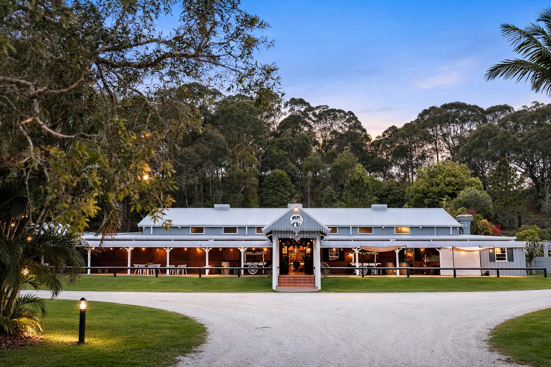 Charming country barn at dusk