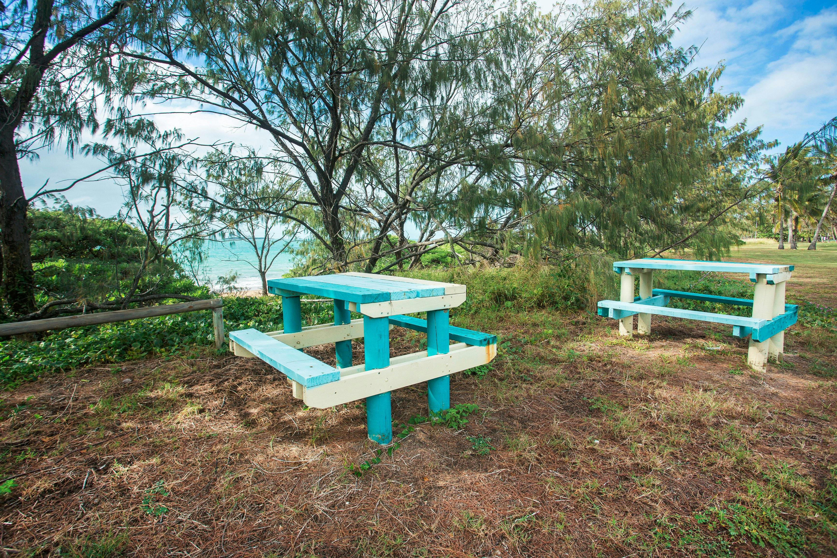 Picnic tables near Grendon Park