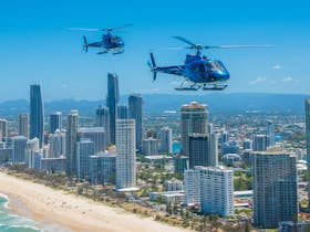 Two Helicopters Over Surfers Paradise