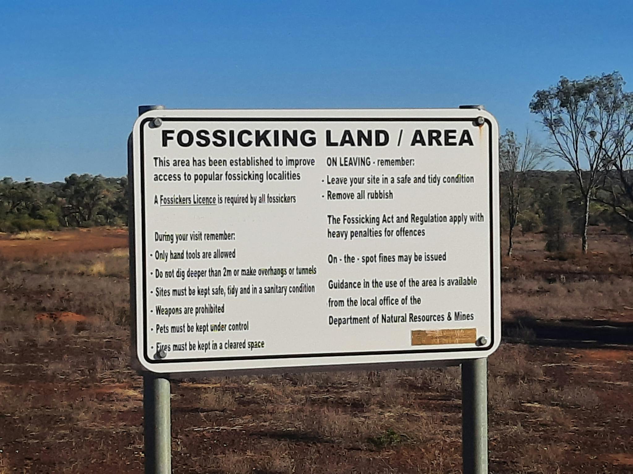 Fossicking Land Area Yowah. Fossicking Land Area Yowah.