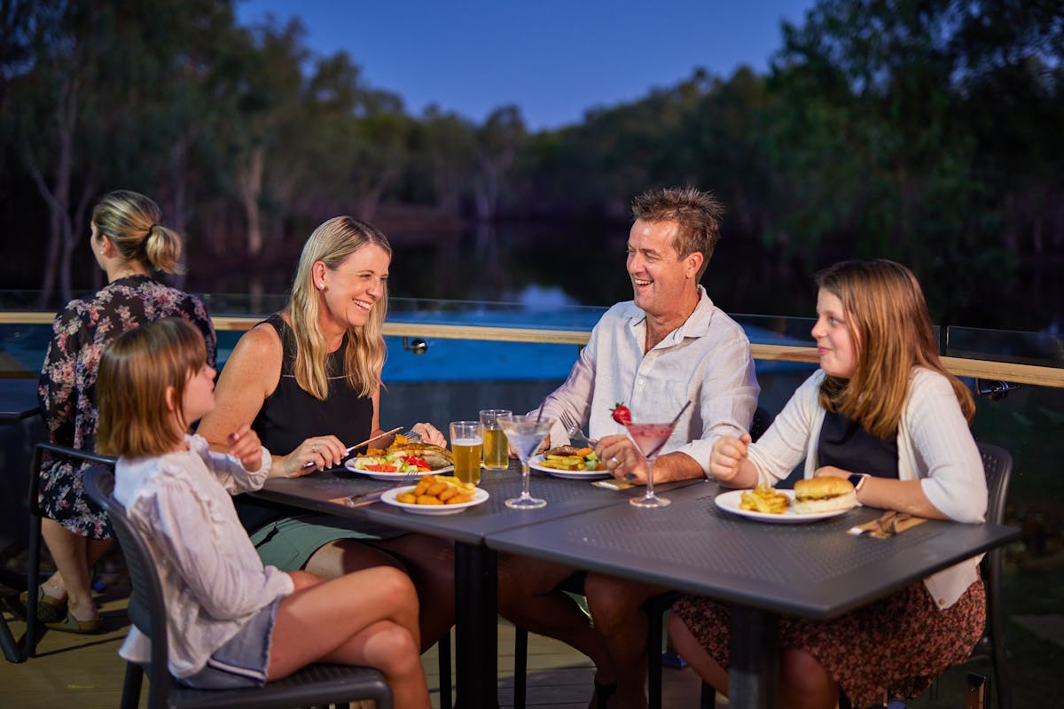 Dinner on the deck at MacDonalds Licensed Bar & Bistro - Cobbold Village