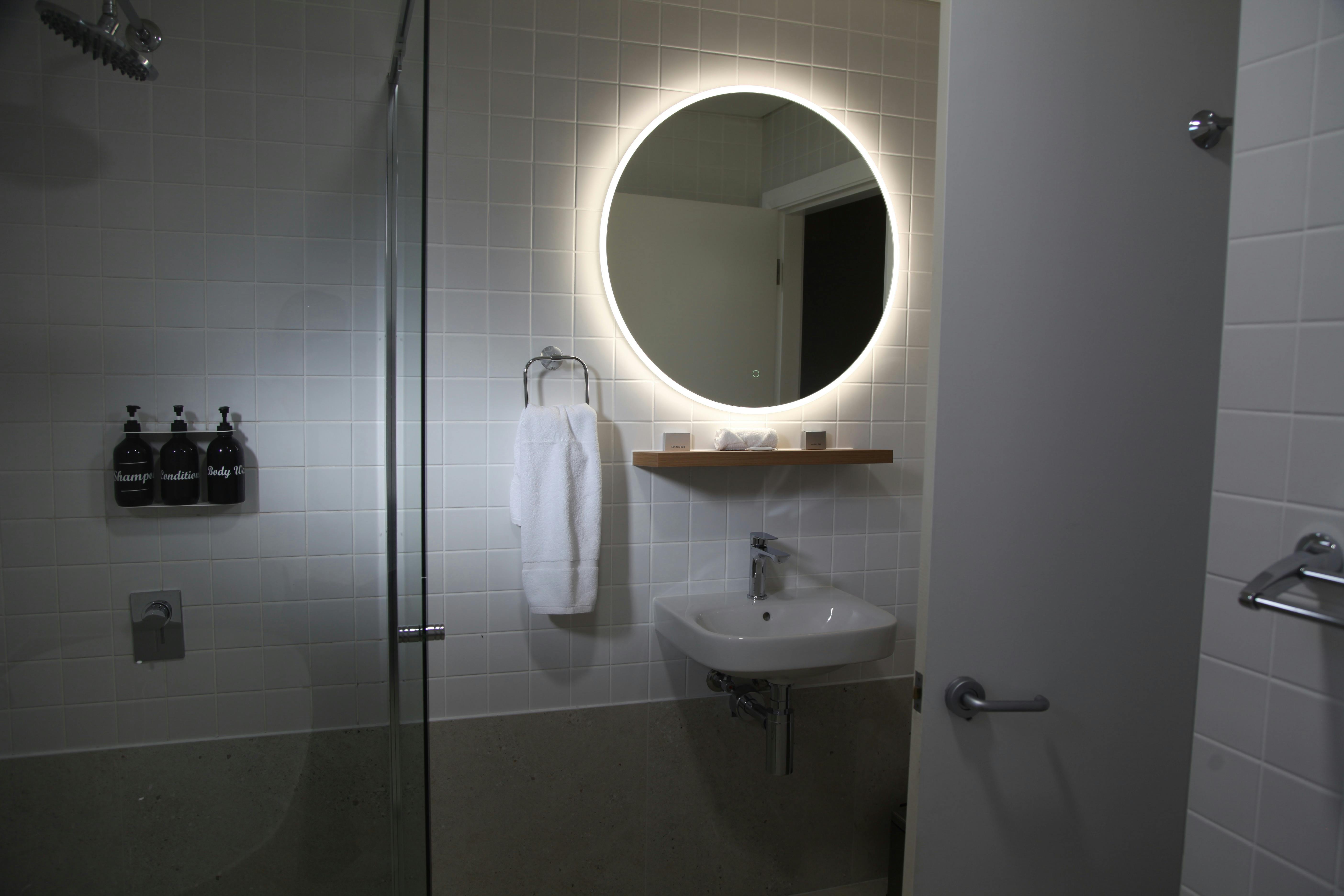 Interior view of the private ensuites available with each room