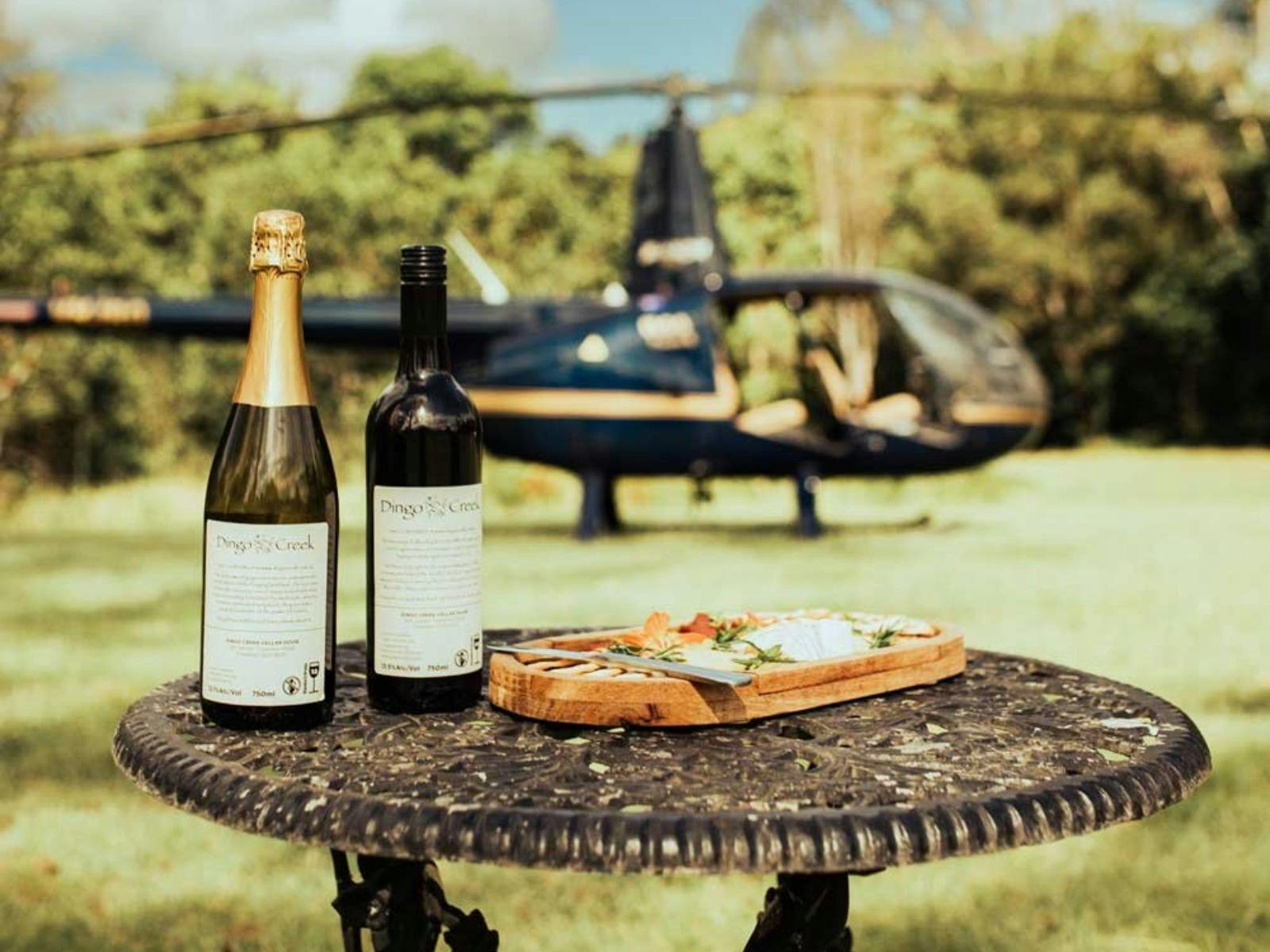 Helicopter ride from Noosa to Dingo Creek Winery