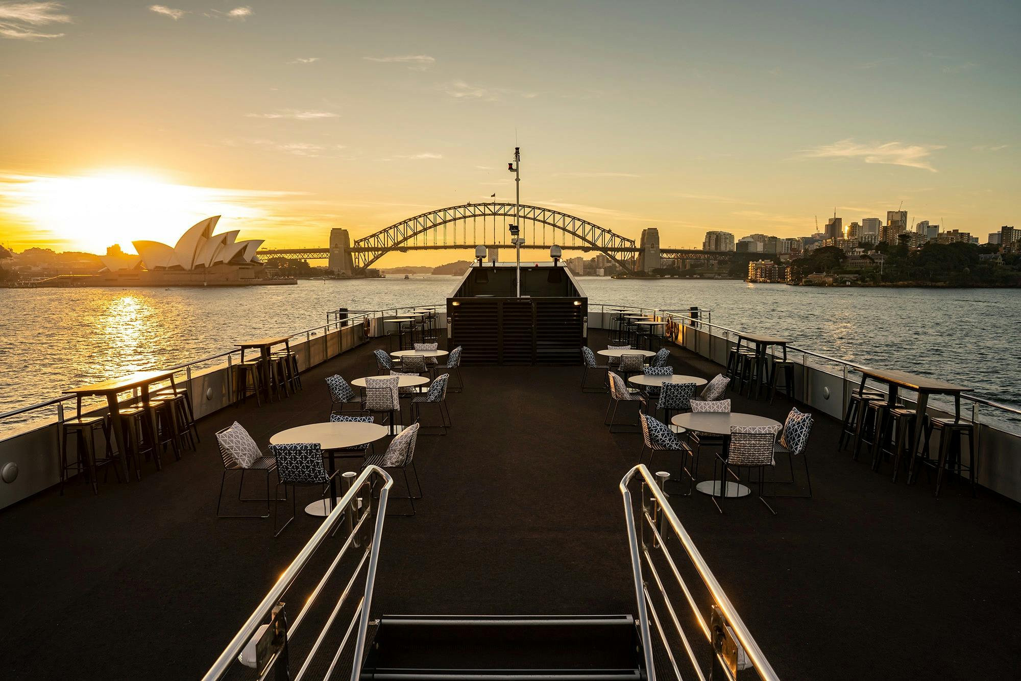 Sky deck with sunset and harbour bridge view