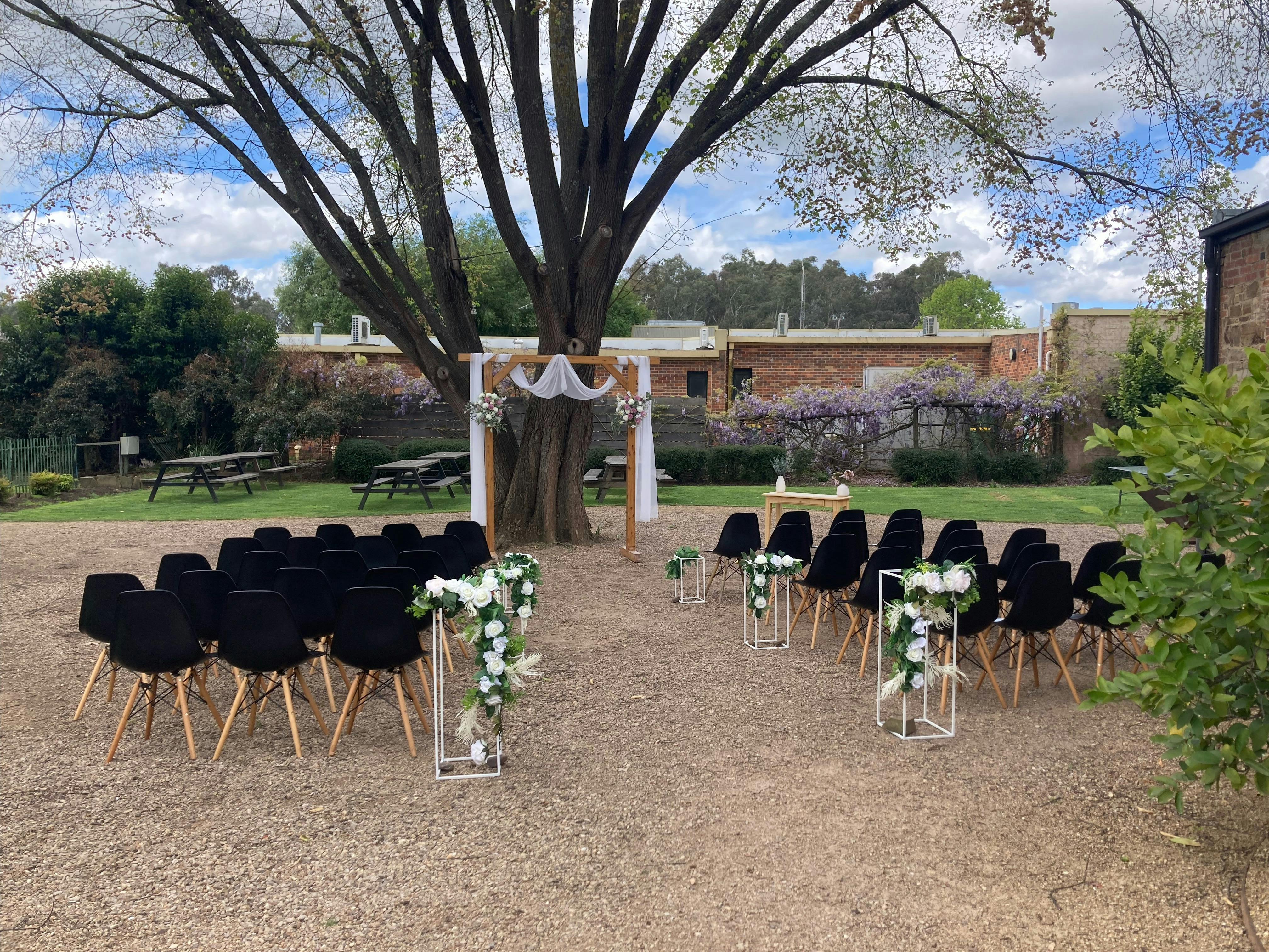 wedding ceremony outdoor set-up