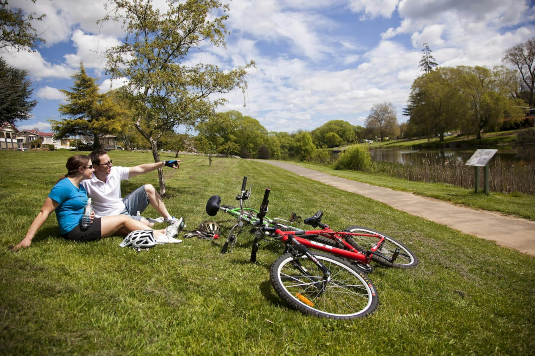 Taking a break on the Deloraine Riverbank by Rob Burnett
